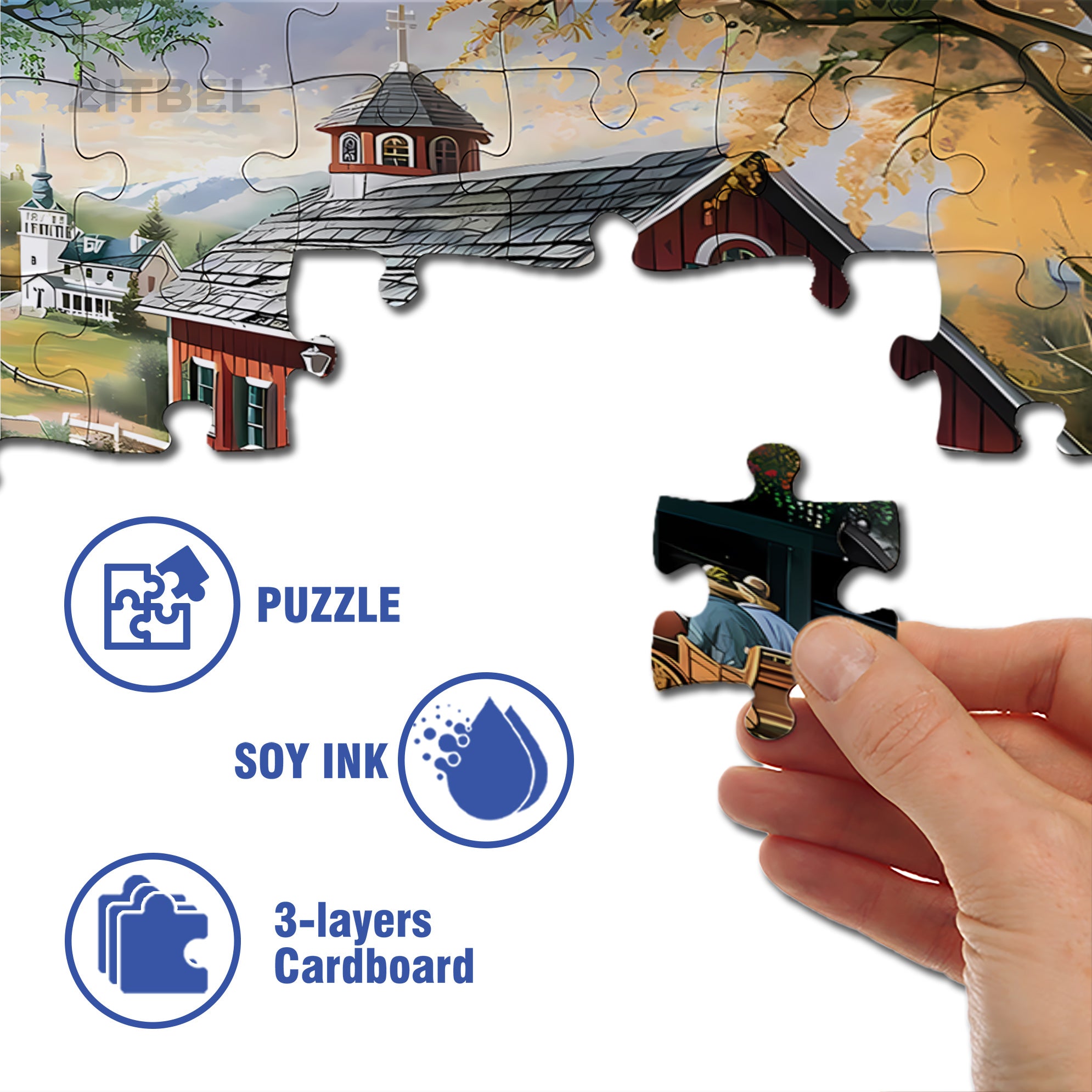 Hurry 500pcs/1000pcs Jigsaw Puzzle, Scratch-Resistant, Interactive Family Game & Brain-Boosting DIY Decor, Perfect for Halloween, Christmas & New Year Gifts, Family Puzzle Game