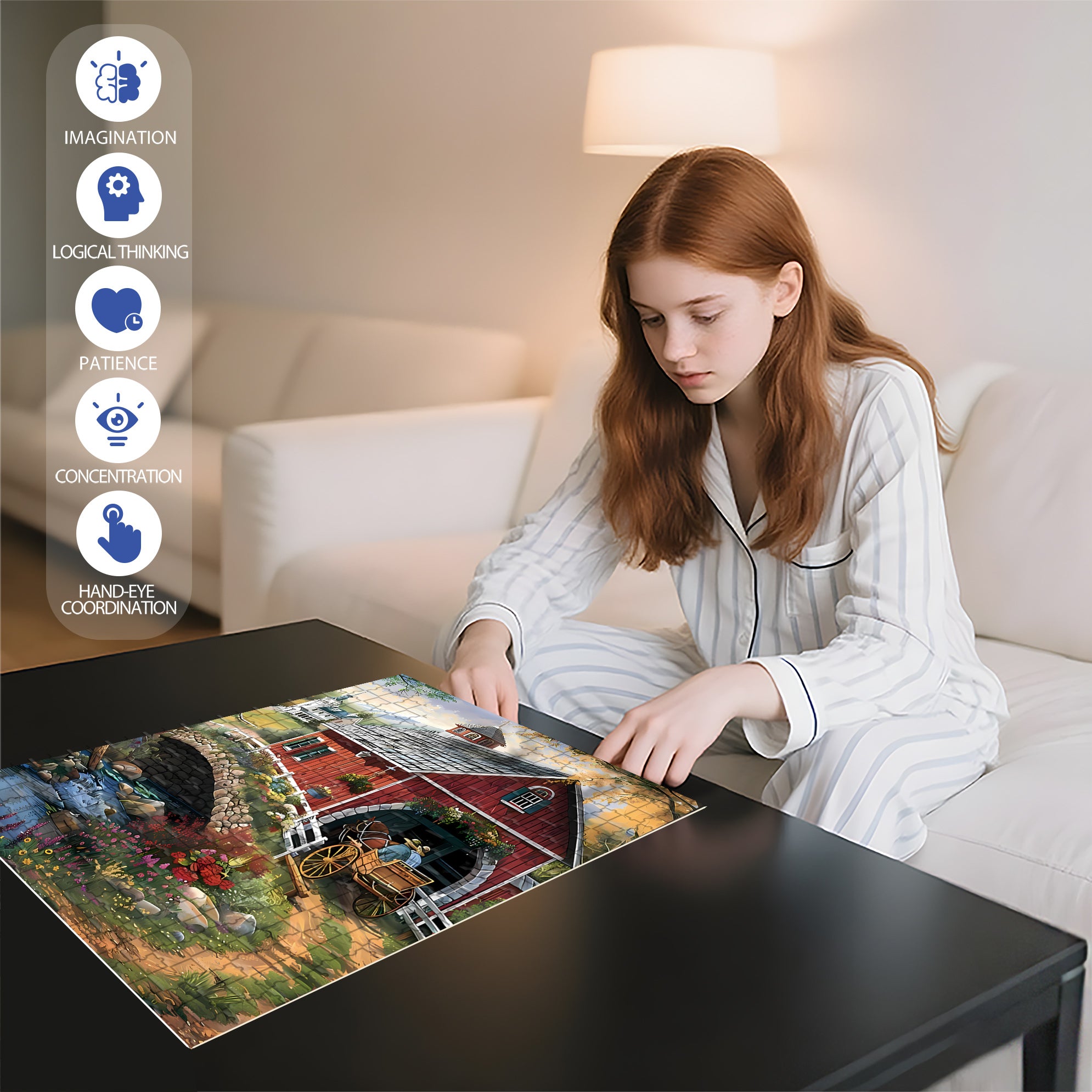 Hurry 500pcs/1000pcs Jigsaw Puzzle, Scratch-Resistant, Interactive Family Game & Brain-Boosting DIY Decor, Perfect for Halloween, Christmas & New Year Gifts, Family Puzzle Game