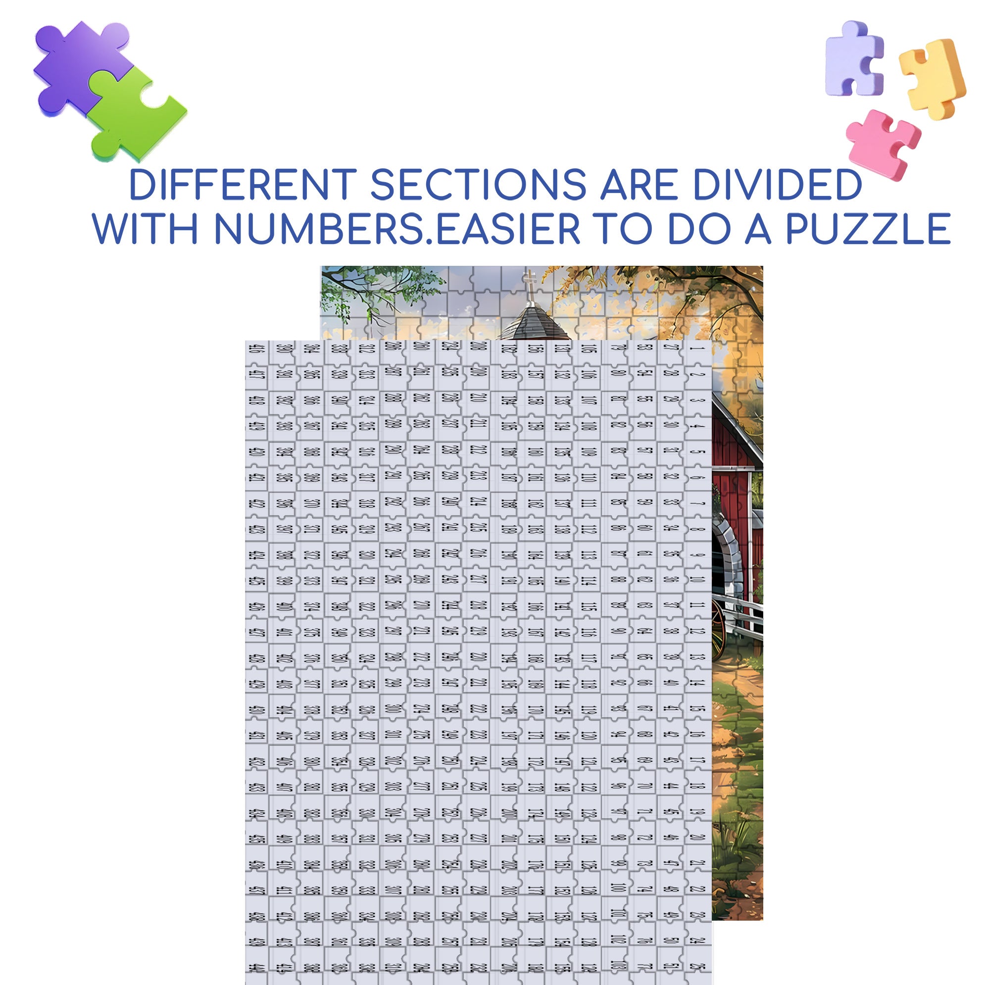 Hurry 500pcs/1000pcs Jigsaw Puzzle, Scratch-Resistant, Interactive Family Game & Brain-Boosting DIY Decor, Perfect for Halloween, Christmas & New Year Gifts, Family Puzzle Game