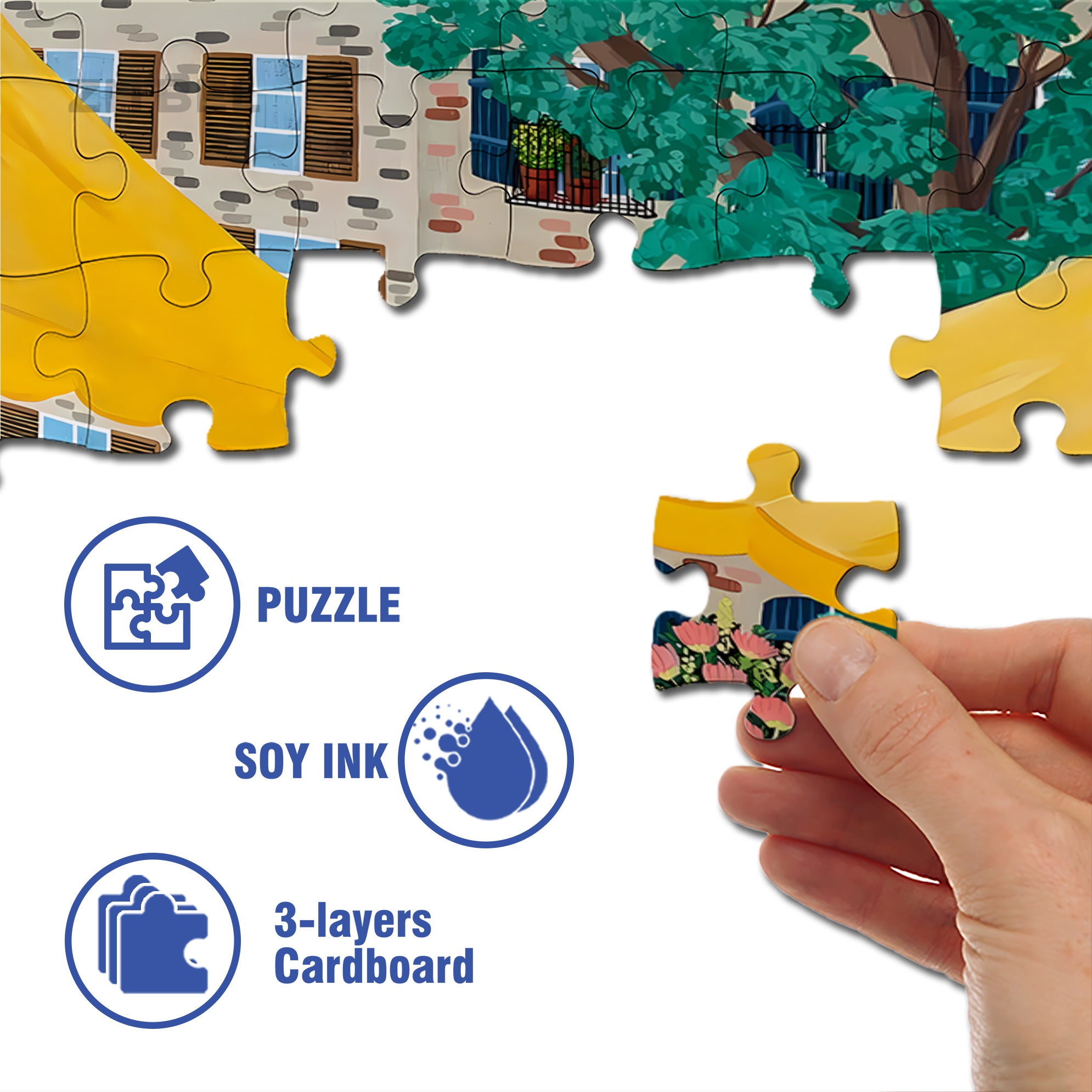 Joy Of Food 500pcs/1000pcs Jigsaw Puzzle, Scratch-Resistant, Interactive Family Game & Brain-Boosting DIY Decor, Perfect for Halloween, Christmas & New Year Gifts, Family Puzzle Game