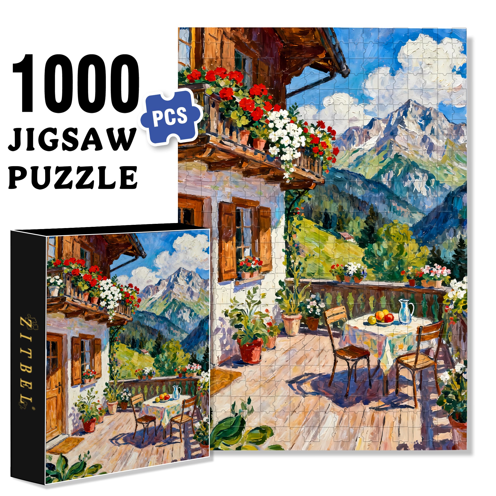 Joy Of Life 500pcs/1000pcs Jigsaw Puzzle, Scratch-Resistant, Interactive Family Game & Brain-Boosting DIY Decor, Perfect for Halloween, Christmas & New Year Gifts, Family Puzzle Game