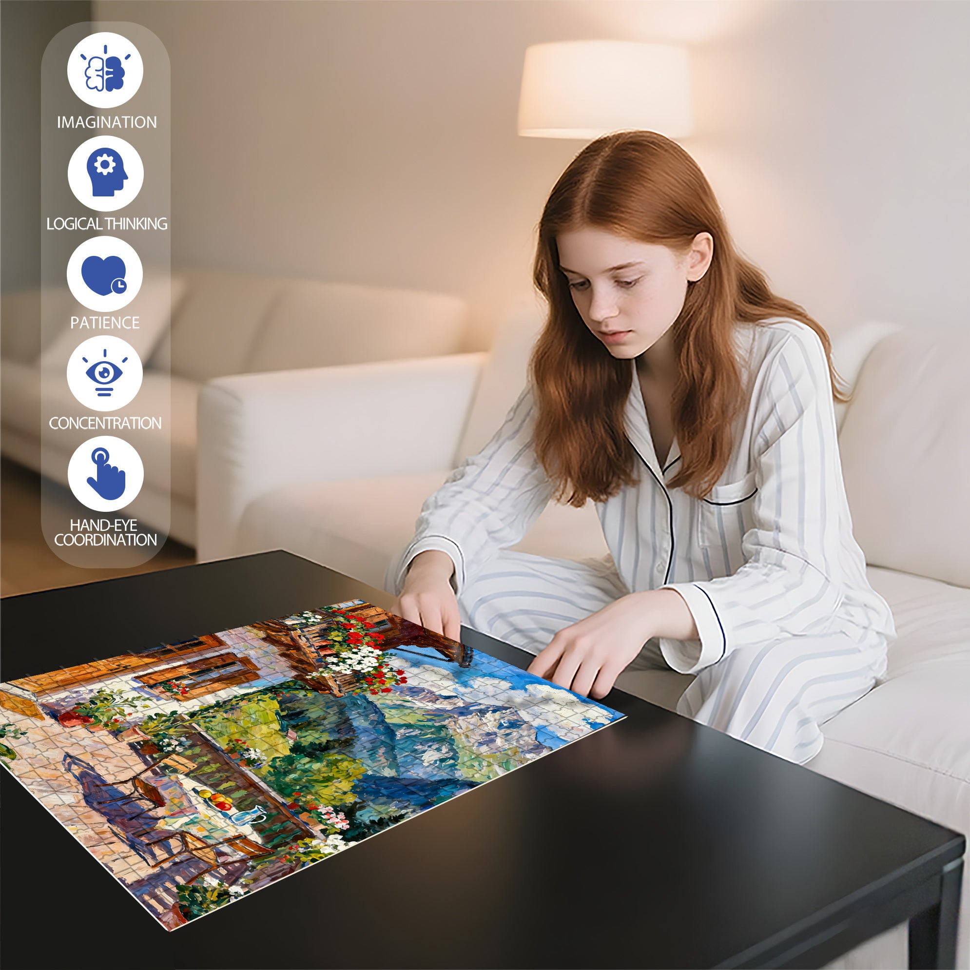 Joy Of Life 500pcs/1000pcs Jigsaw Puzzle, Scratch-Resistant, Interactive Family Game & Brain-Boosting DIY Decor, Perfect for Halloween, Christmas & New Year Gifts, Family Puzzle Game