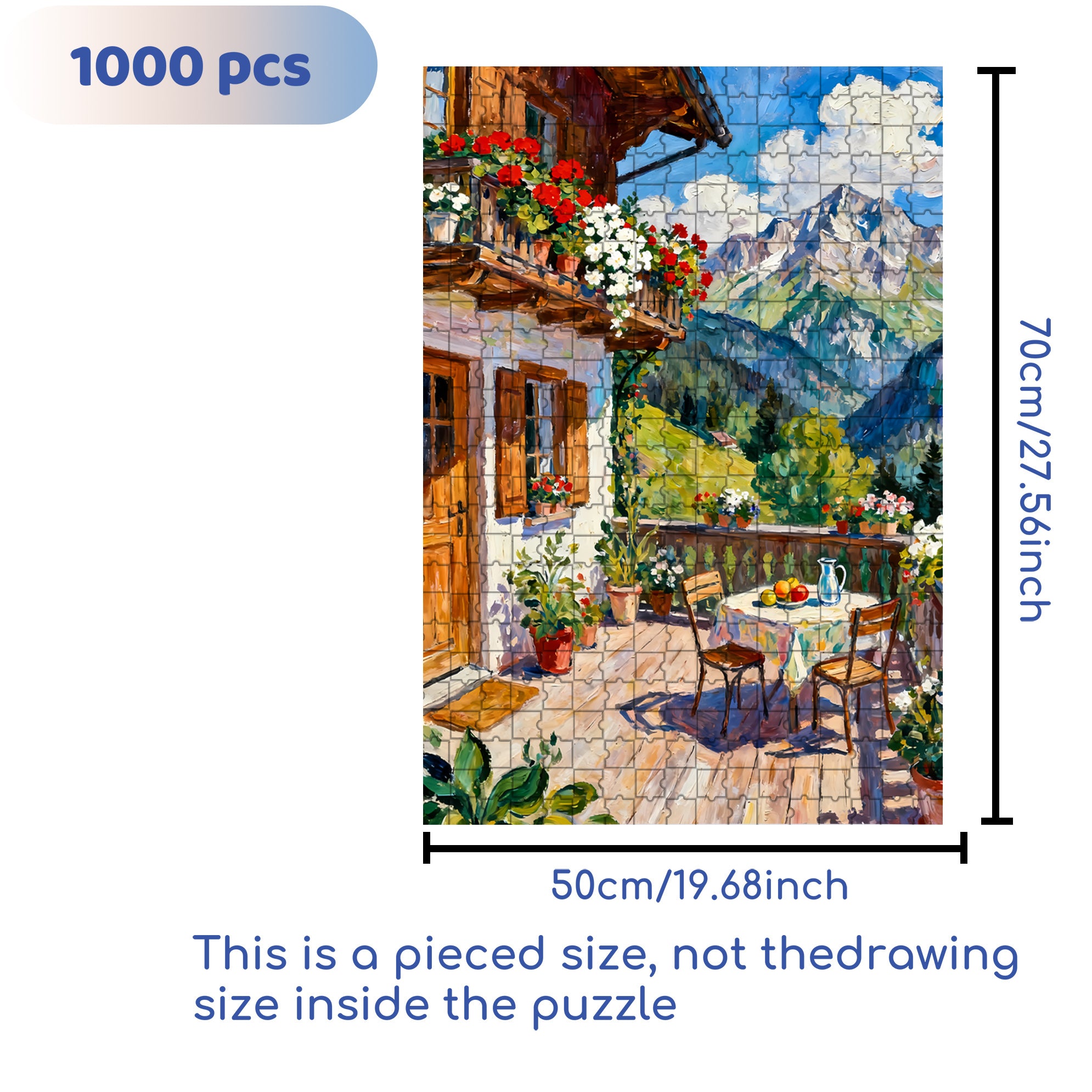 Joy Of Life 500pcs/1000pcs Jigsaw Puzzle, Scratch-Resistant, Interactive Family Game & Brain-Boosting DIY Decor, Perfect for Halloween, Christmas & New Year Gifts, Family Puzzle Game
