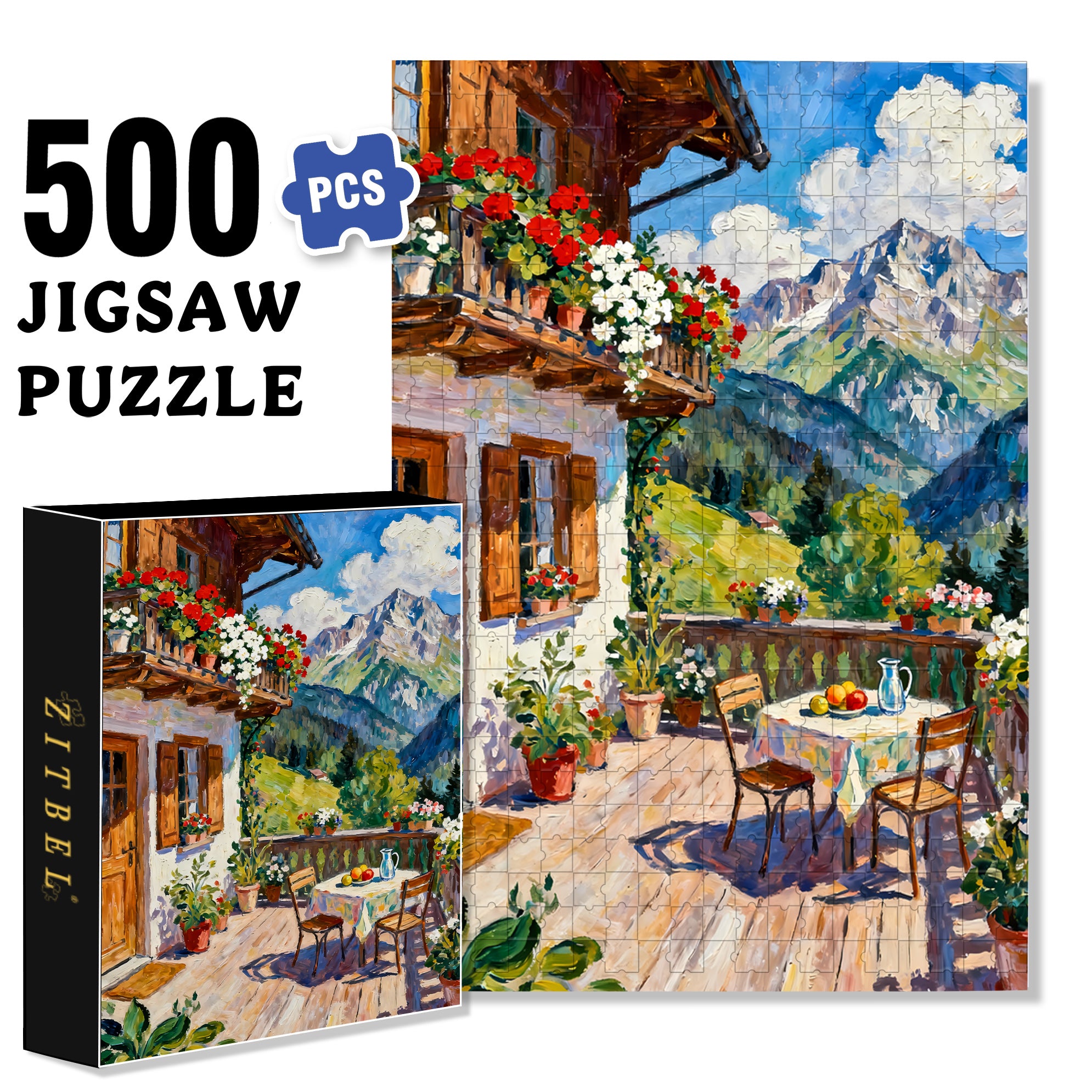Joy Of Life 500pcs/1000pcs Jigsaw Puzzle, Scratch-Resistant, Interactive Family Game & Brain-Boosting DIY Decor, Perfect for Halloween, Christmas & New Year Gifts, Family Puzzle Game