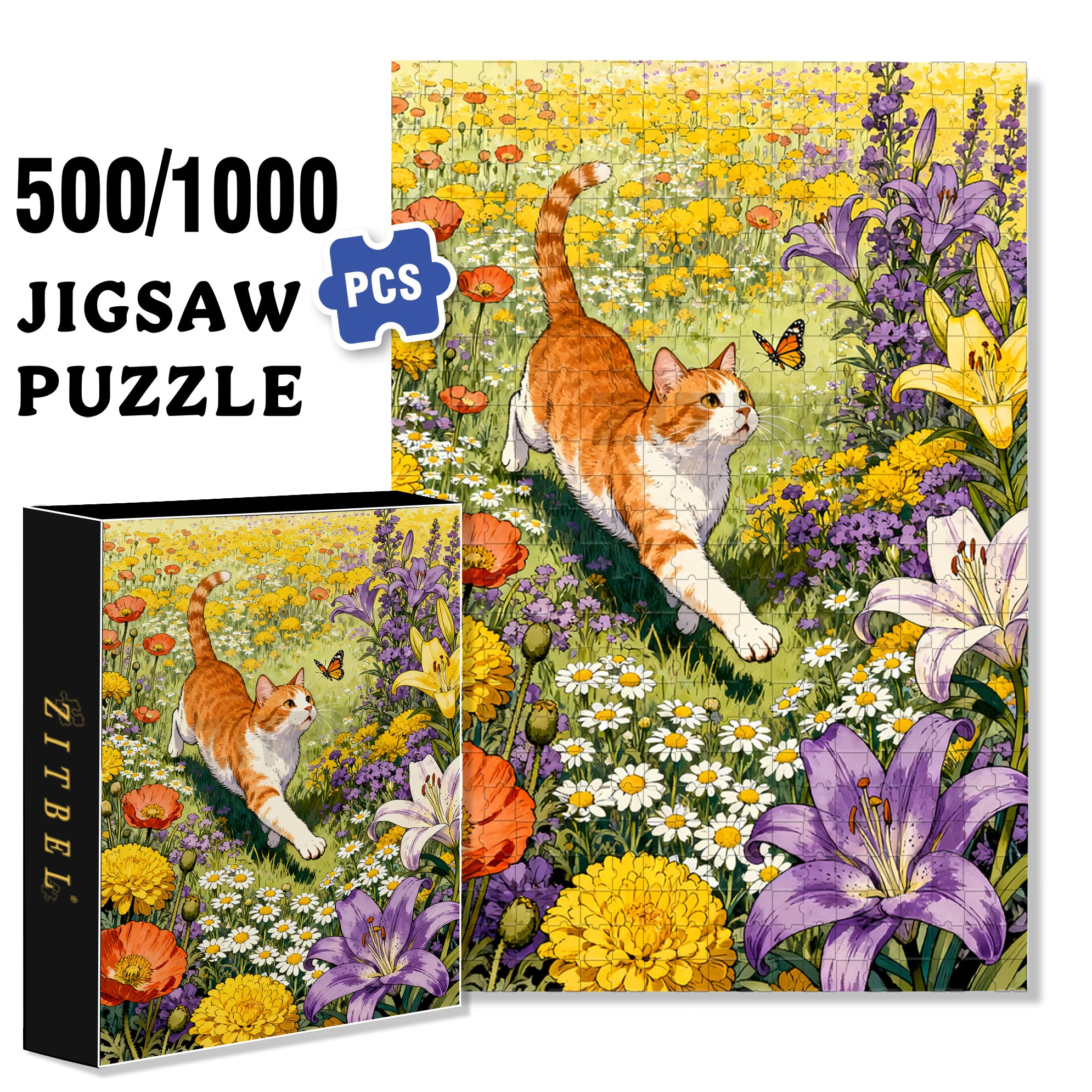 Joy 500pcs/1000pcs Jigsaw Puzzle, Scratch-Resistant, Interactive Family Game & Brain-Boosting DIY Decor, Perfect for Halloween, Christmas & New Year Gifts, Family Puzzle Game