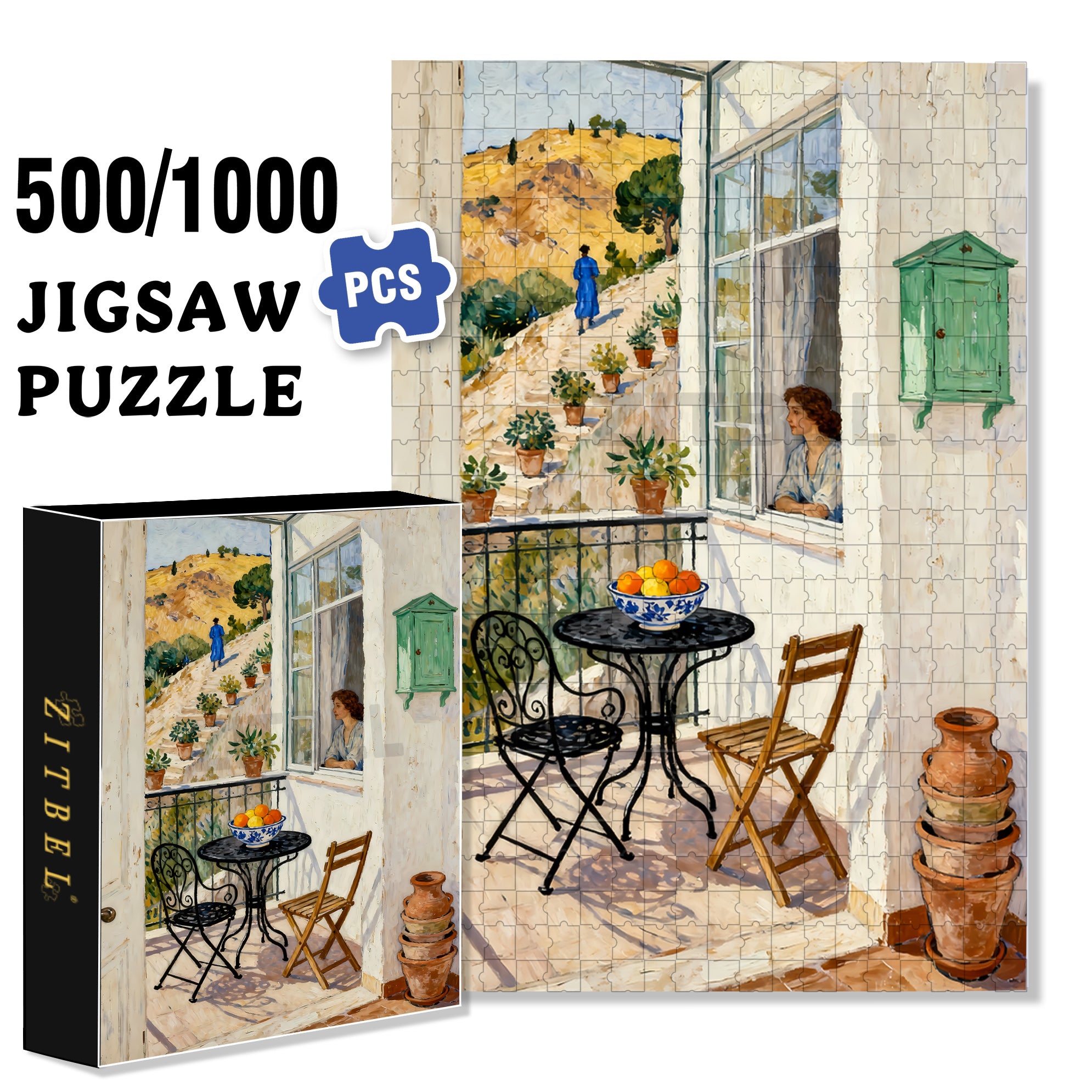 Leisurely life 500pcs/1000pcs Jigsaw Puzzle, Scratch-Resistant, Interactive Family Game & Brain-Boosting DIY Decor, Perfect for Halloween, Christmas & New Year Gifts, Family Puzzle Game