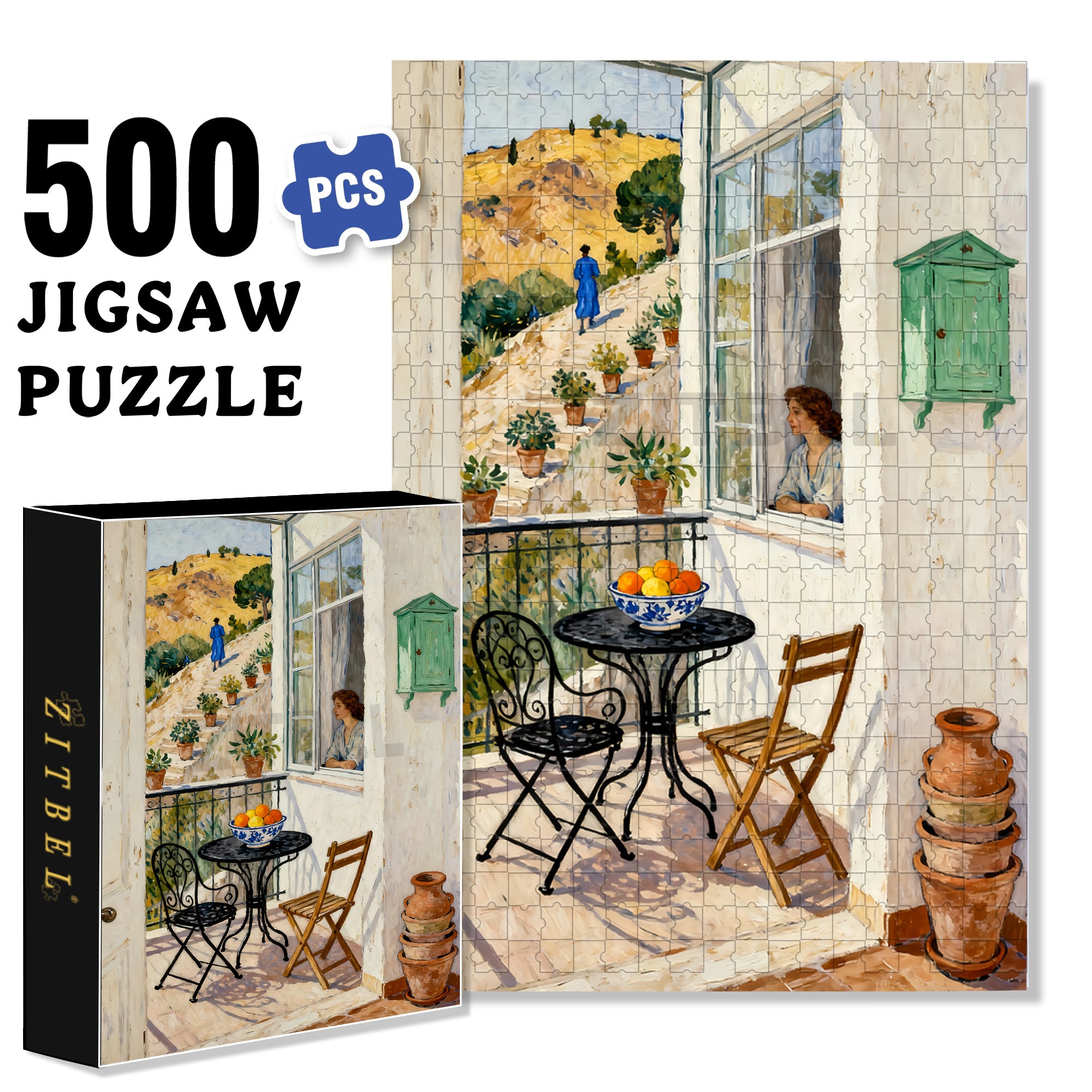 Leisurely life 500pcs/1000pcs Jigsaw Puzzle, Scratch-Resistant, Interactive Family Game & Brain-Boosting DIY Decor, Perfect for Halloween, Christmas & New Year Gifts, Family Puzzle Game