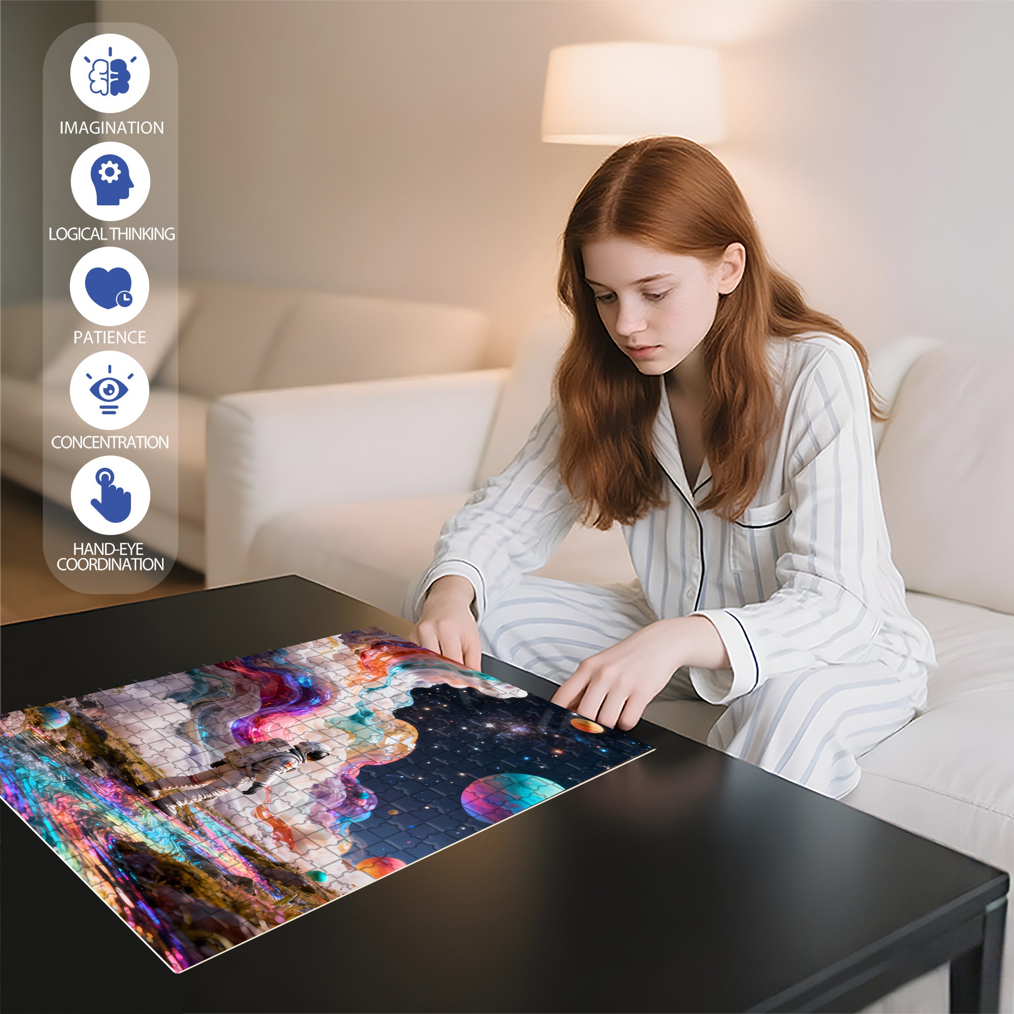 Lonely 500pcs/1000pcs Jigsaw Puzzle, Scratch-Resistant, Interactive Family Game & Brain-Boosting DIY Decor, Perfect for Halloween, Christmas & New Year Gifts, Family Puzzle Game