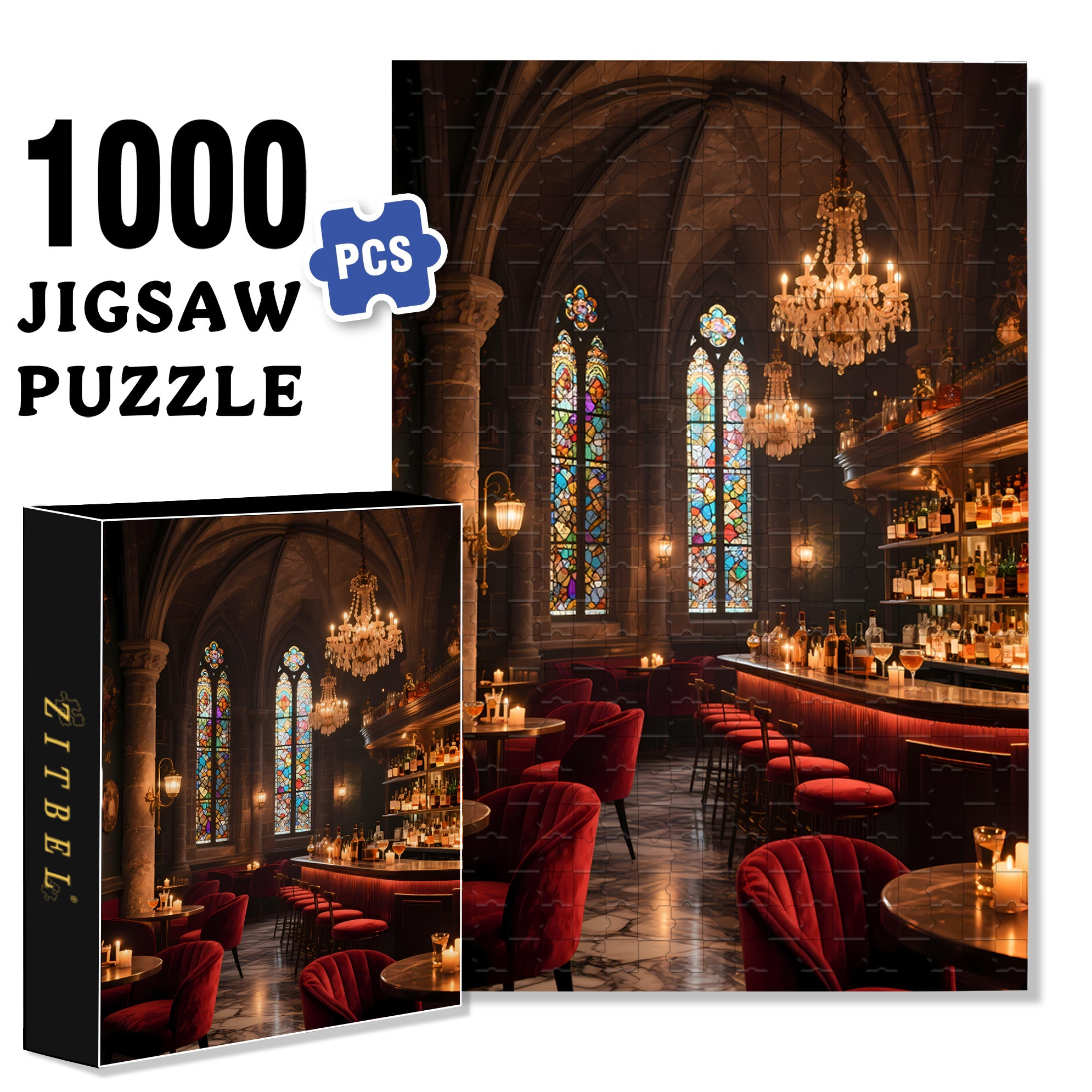 Lounge 500pcs/1000pcs Jigsaw Puzzle, Scratch-Resistant, Interactive Family Game & Brain-Boosting DIY Decor, Perfect for Halloween, Christmas & New Year Gifts, Family Puzzle Game