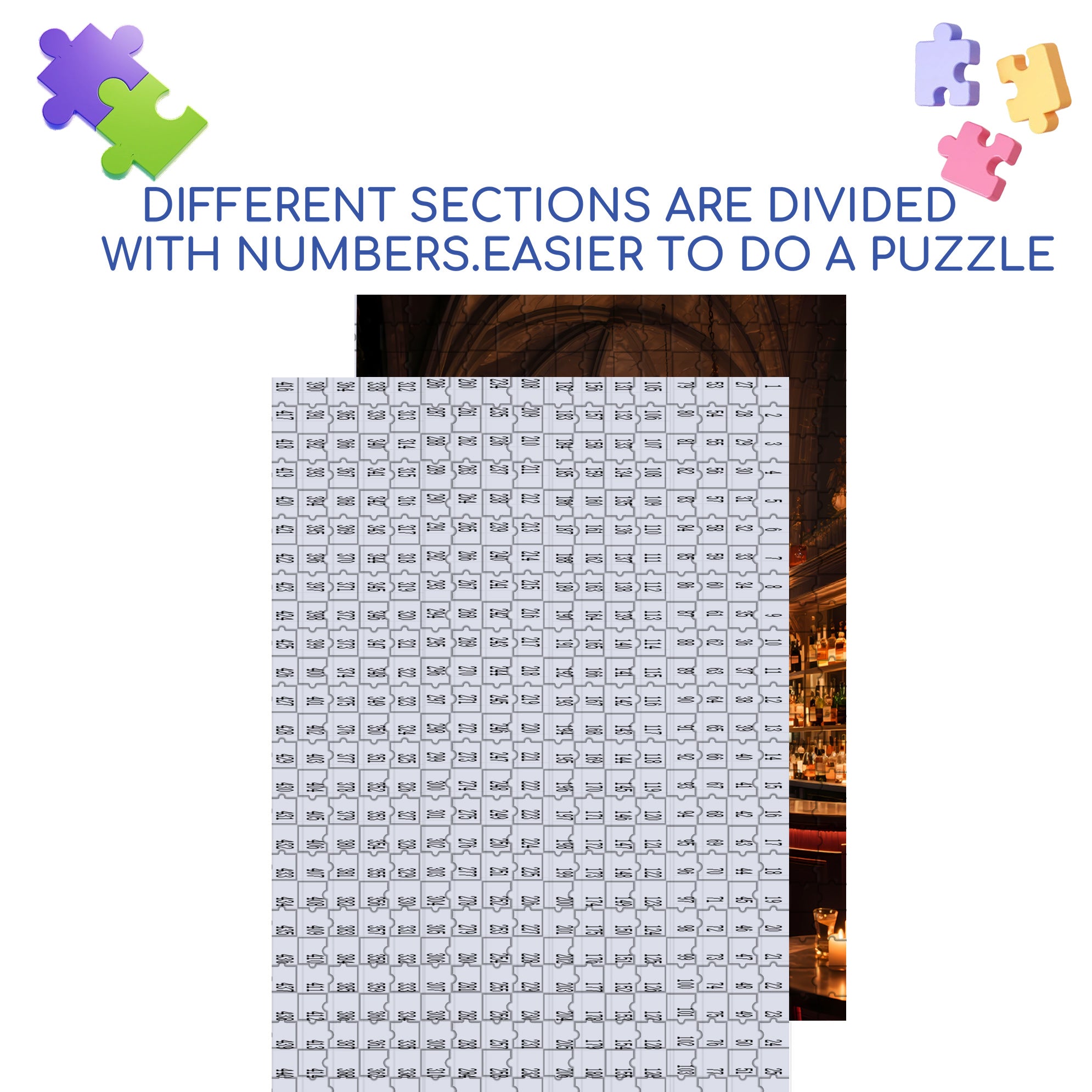 Lounge 500pcs/1000pcs Jigsaw Puzzle, Scratch-Resistant, Interactive Family Game & Brain-Boosting DIY Decor, Perfect for Halloween, Christmas & New Year Gifts, Family Puzzle Game