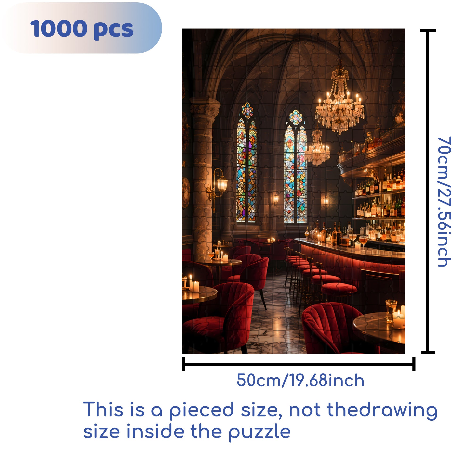 Lounge 500pcs/1000pcs Jigsaw Puzzle, Scratch-Resistant, Interactive Family Game & Brain-Boosting DIY Decor, Perfect for Halloween, Christmas & New Year Gifts, Family Puzzle Game