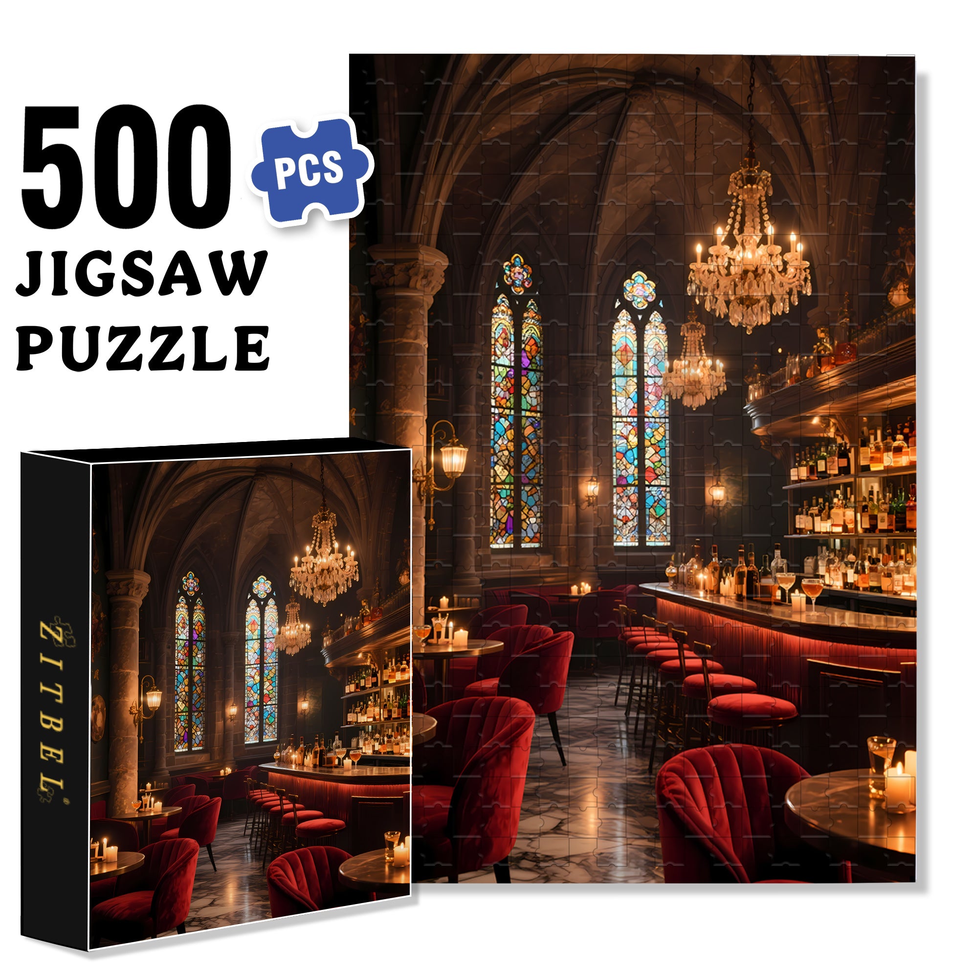 Lounge 500pcs/1000pcs Jigsaw Puzzle, Scratch-Resistant, Interactive Family Game & Brain-Boosting DIY Decor, Perfect for Halloween, Christmas & New Year Gifts, Family Puzzle Game