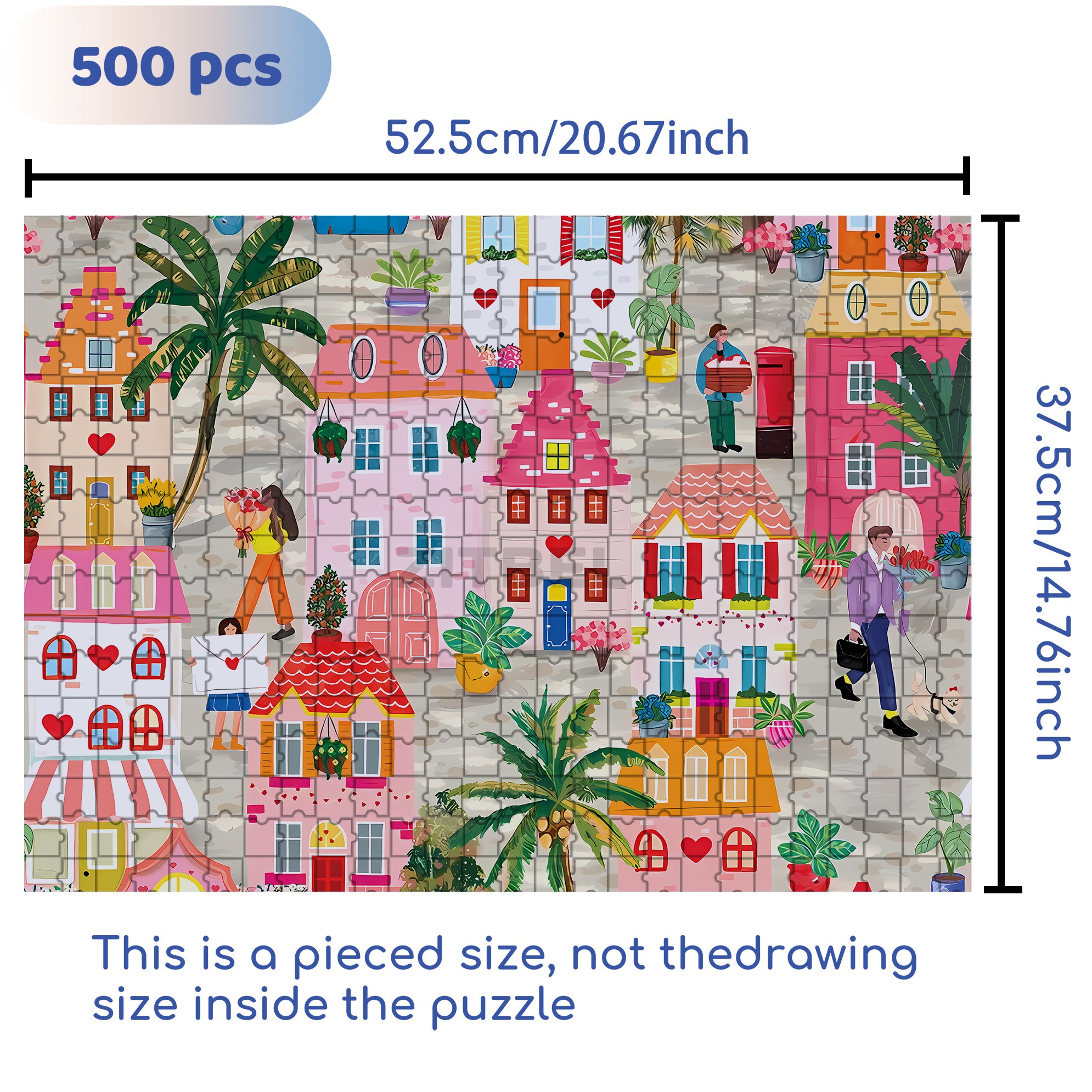 Love Is The Air 500pcs/1000pcs Jigsaw Puzzle, Scratch-Resistant, Interactive Family Game & Brain-Boosting DIY Decor, Perfect for Halloween, Christmas & New Year Gifts, Family Puzzle Game
