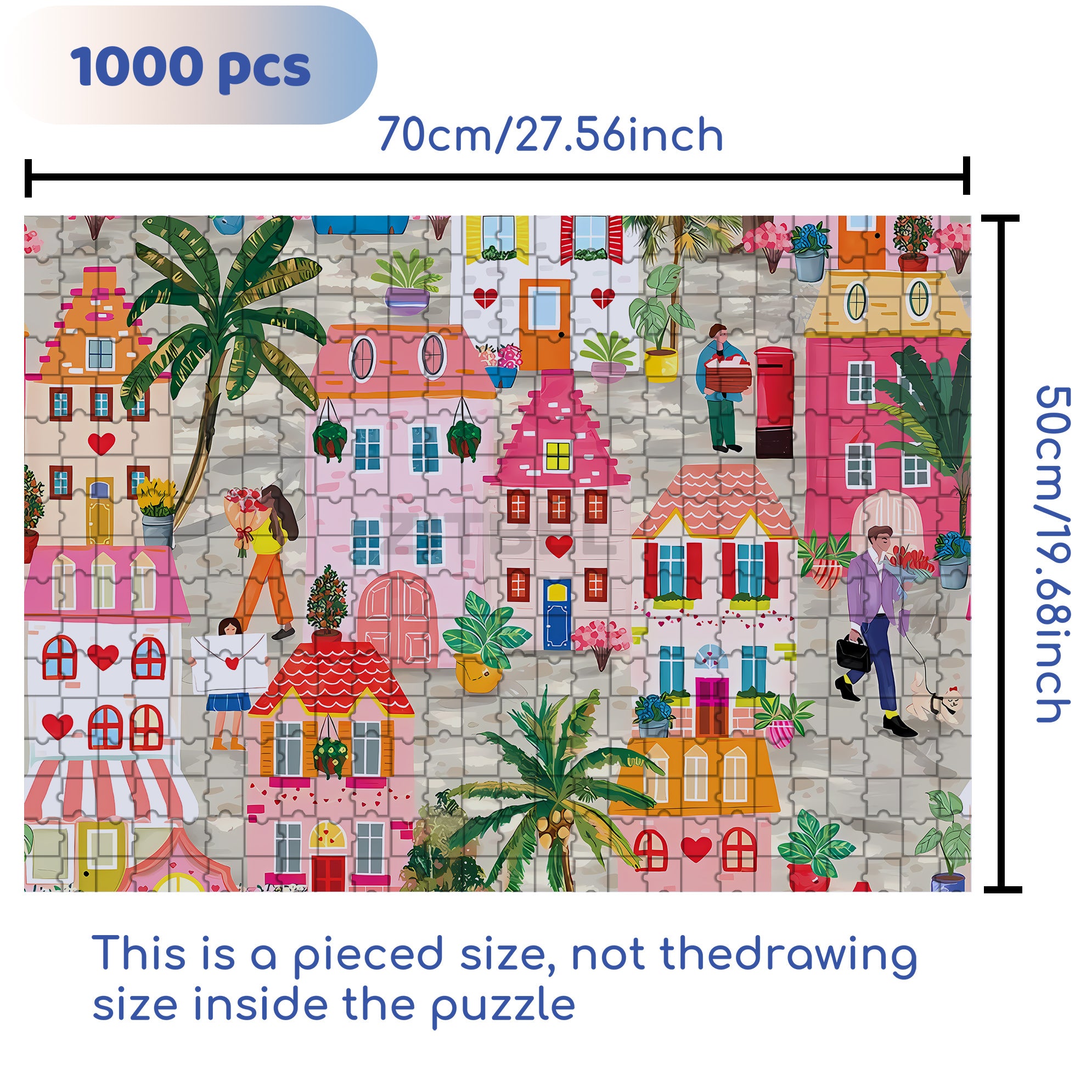 Love Is The Air 500pcs/1000pcs Jigsaw Puzzle, Scratch-Resistant, Interactive Family Game & Brain-Boosting DIY Decor, Perfect for Halloween, Christmas & New Year Gifts, Family Puzzle Game