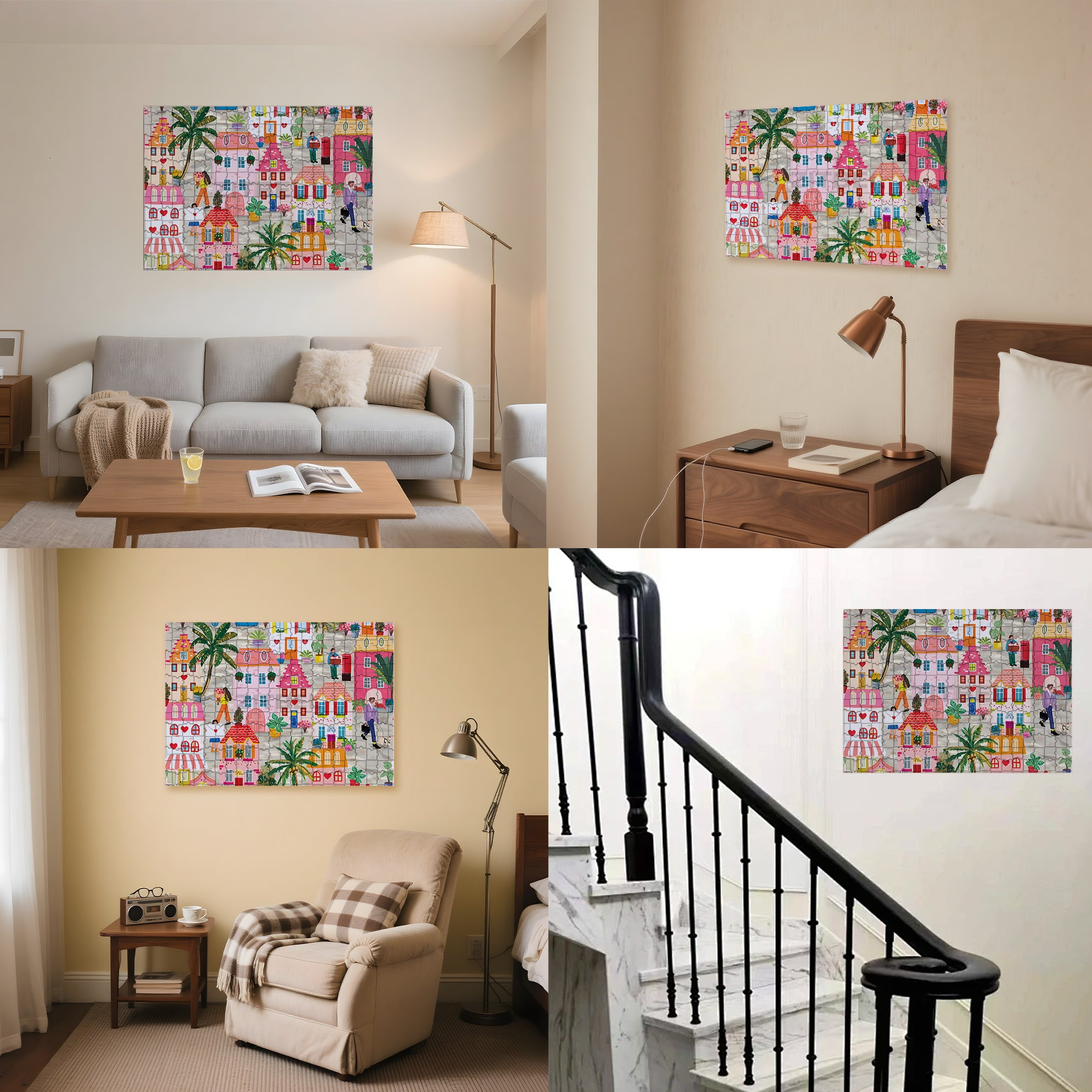 Love Is The Air 500pcs/1000pcs Jigsaw Puzzle, Scratch-Resistant, Interactive Family Game & Brain-Boosting DIY Decor, Perfect for Halloween, Christmas & New Year Gifts, Family Puzzle Game