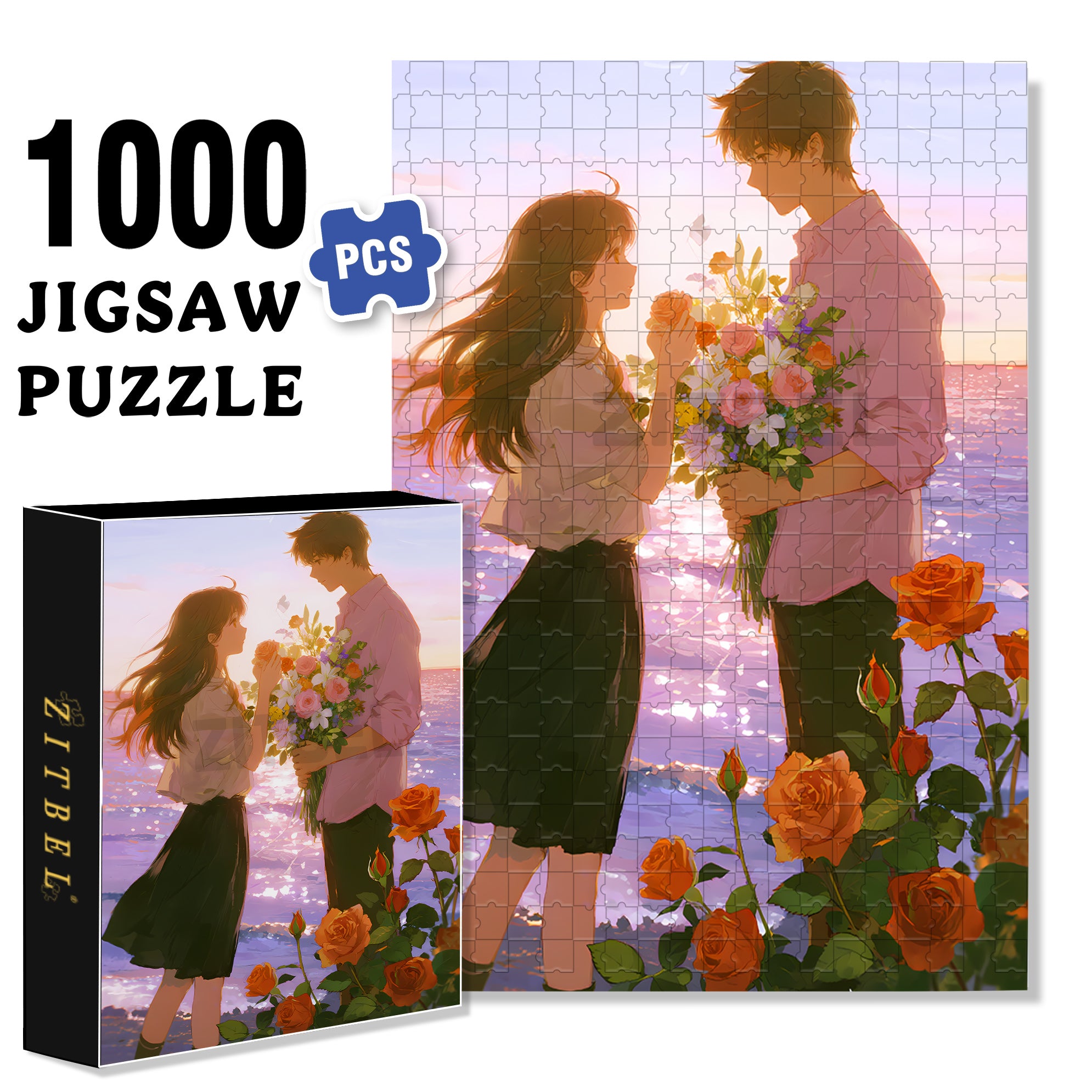 Love Season 500pcs/1000pcs Jigsaw Puzzle, Scratch-Resistant, Interactive Family Game & Brain-Boosting DIY Decor, Perfect for Halloween, Christmas & New Year Gifts, Family Puzzle Game