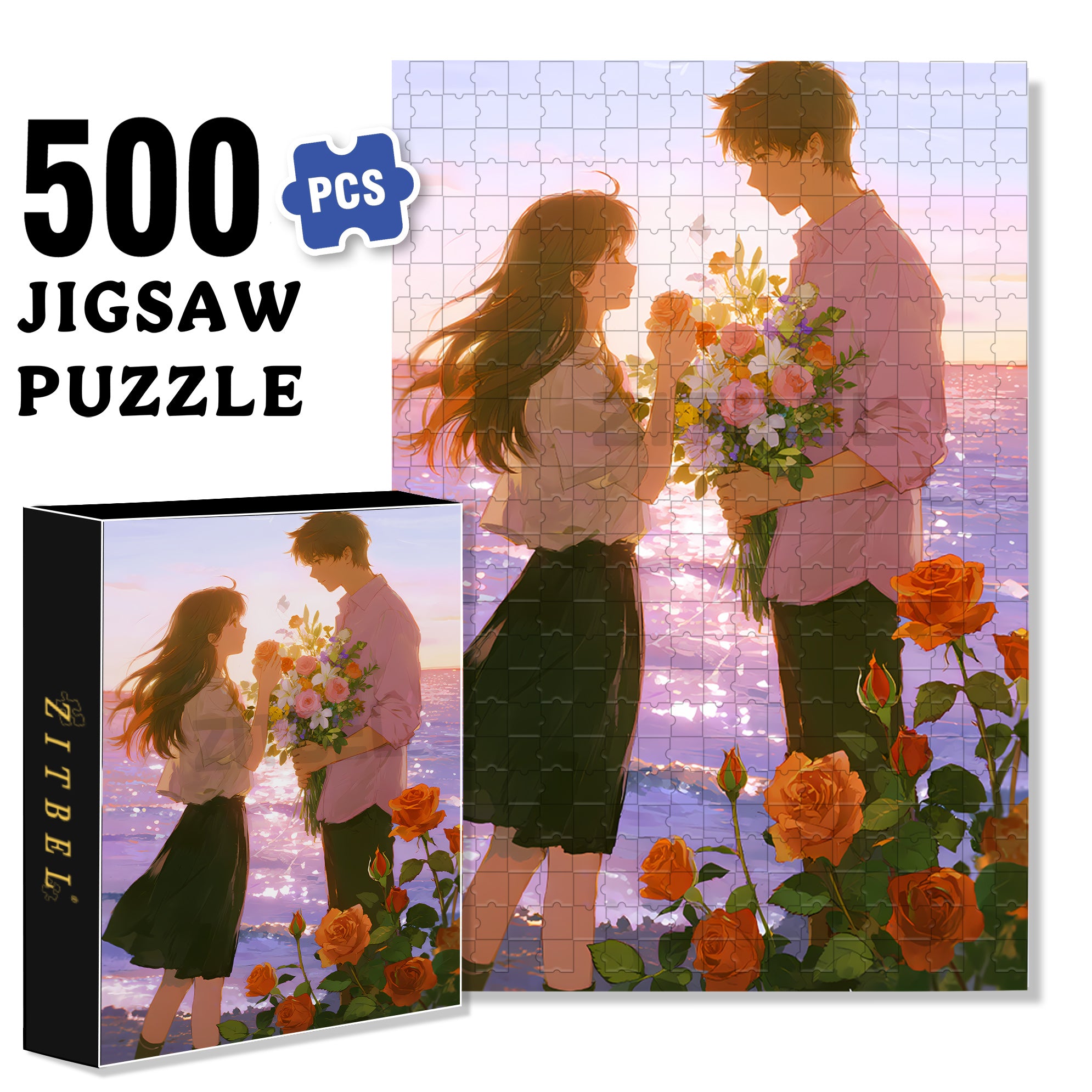 Love Season 500pcs/1000pcs Jigsaw Puzzle, Scratch-Resistant, Interactive Family Game & Brain-Boosting DIY Decor, Perfect for Halloween, Christmas & New Year Gifts, Family Puzzle Game
