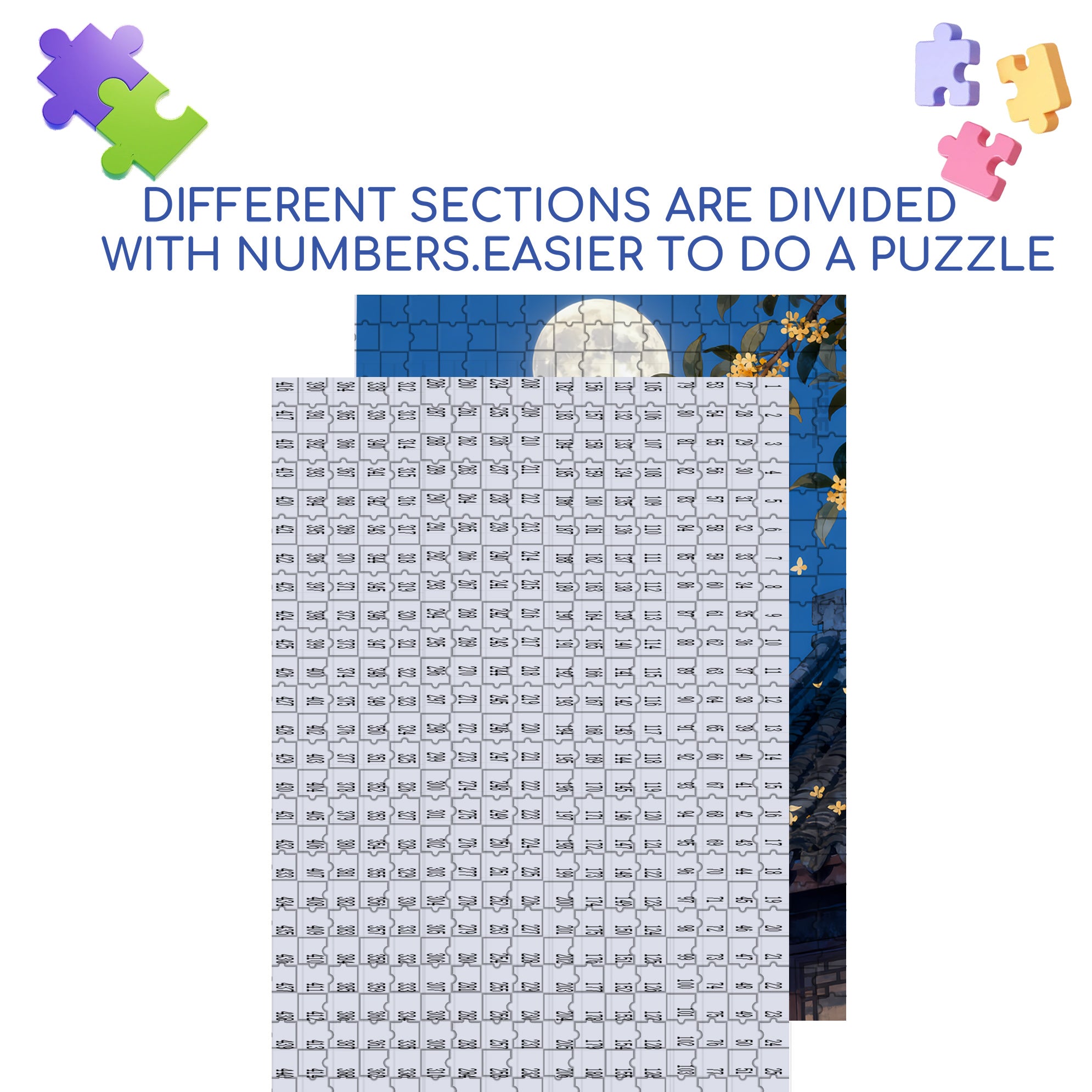 Moonlit Night Walk 500pcs/1000pcs Jigsaw Puzzle, Scratch-Resistant, Interactive Family Game & Brain-Boosting DIY Decor, Perfect for Halloween, Christmas & New Year Gifts, Family Puzzle Game
