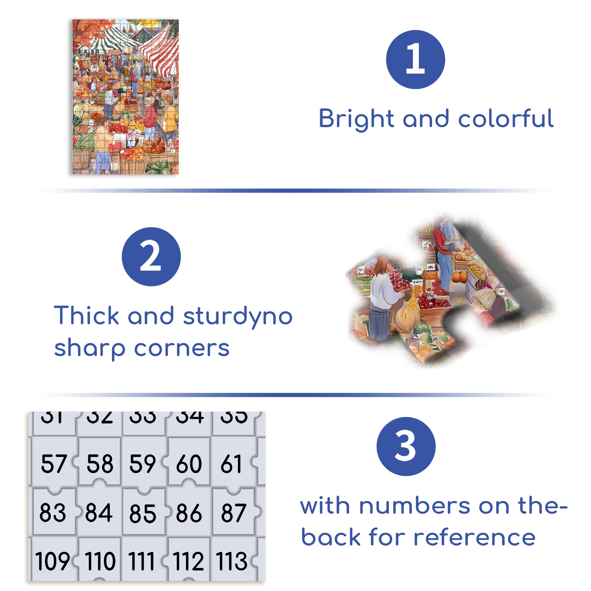 Morning market 500pcs/1000pcs Jigsaw Puzzle, Scratch-Resistant, Interactive Family Game & Brain-Boosting DIY Decor, Perfect for Halloween, Christmas & New Year Gifts, Family Puzzle Game