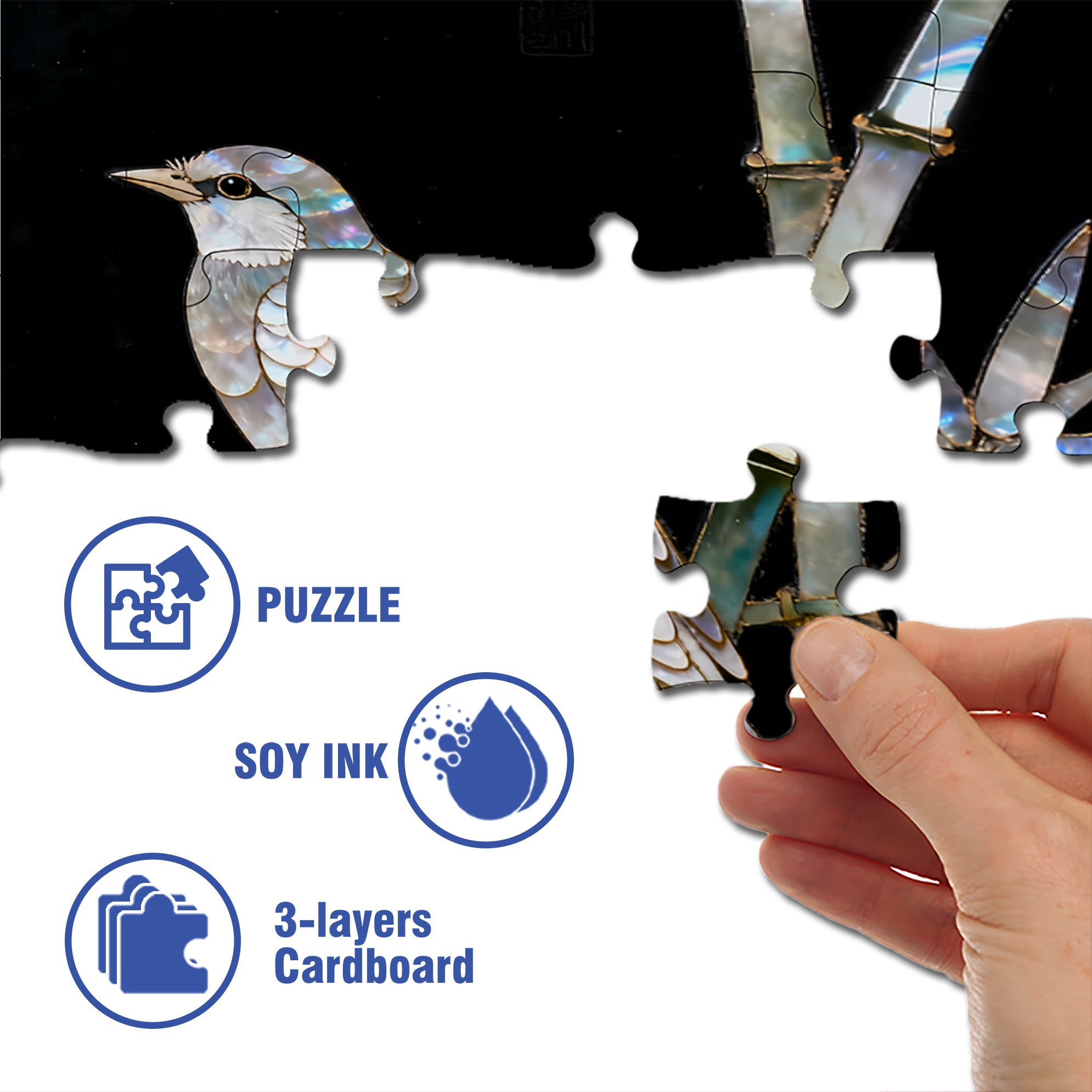 Mother-Of-Pearl 500pcs/1000pcs Jigsaw Puzzle, Scratch-Resistant, Interactive Family Game & Brain-Boosting DIY Decor, Perfect for Halloween, Christmas & New Year Gifts, Family Puzzle Game