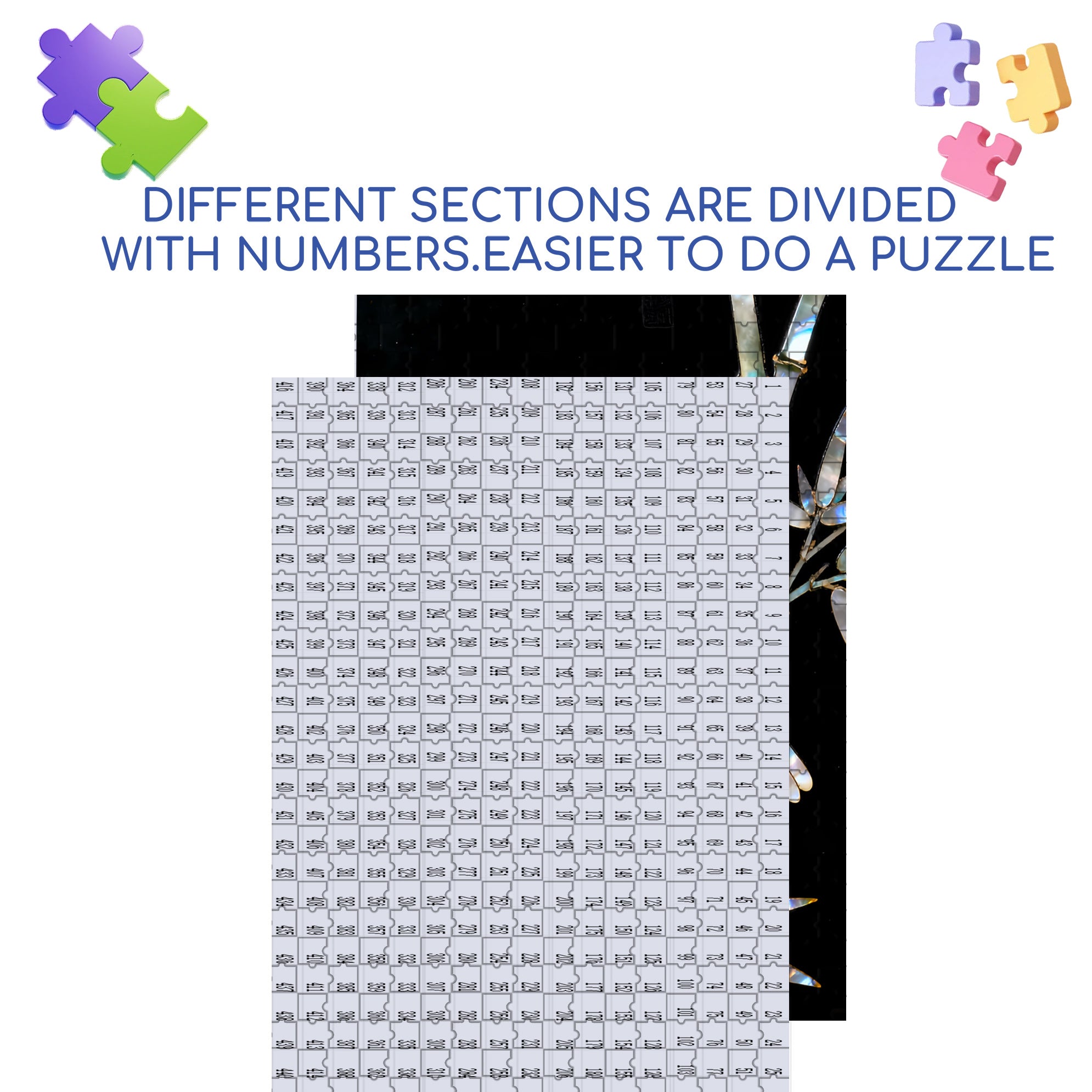 Mother-Of-Pearl 500pcs/1000pcs Jigsaw Puzzle, Scratch-Resistant, Interactive Family Game & Brain-Boosting DIY Decor, Perfect for Halloween, Christmas & New Year Gifts, Family Puzzle Game