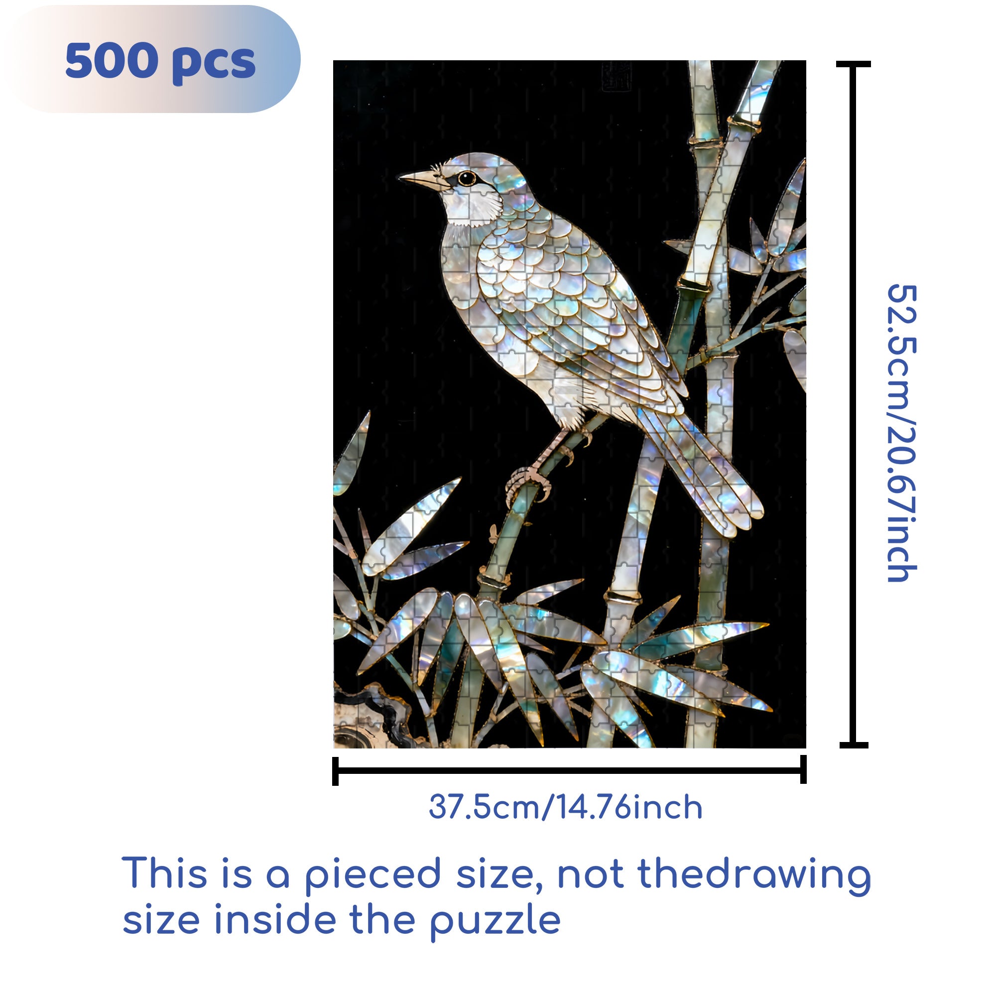 Mother-Of-Pearl 500pcs/1000pcs Jigsaw Puzzle, Scratch-Resistant, Interactive Family Game & Brain-Boosting DIY Decor, Perfect for Halloween, Christmas & New Year Gifts, Family Puzzle Game