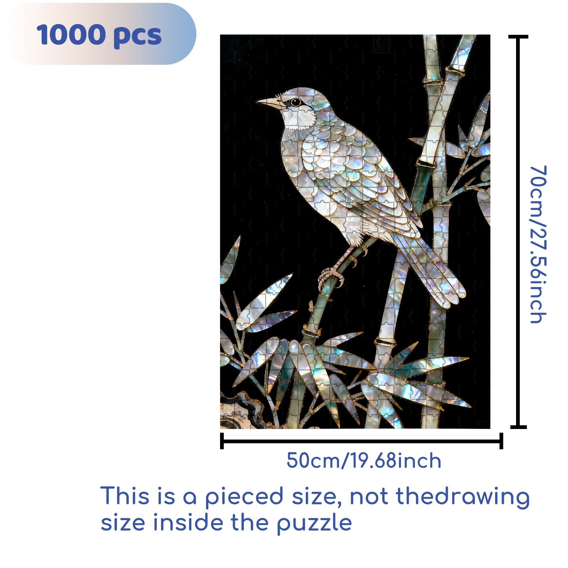 Mother-Of-Pearl 500pcs/1000pcs Jigsaw Puzzle, Scratch-Resistant, Interactive Family Game & Brain-Boosting DIY Decor, Perfect for Halloween, Christmas & New Year Gifts, Family Puzzle Game