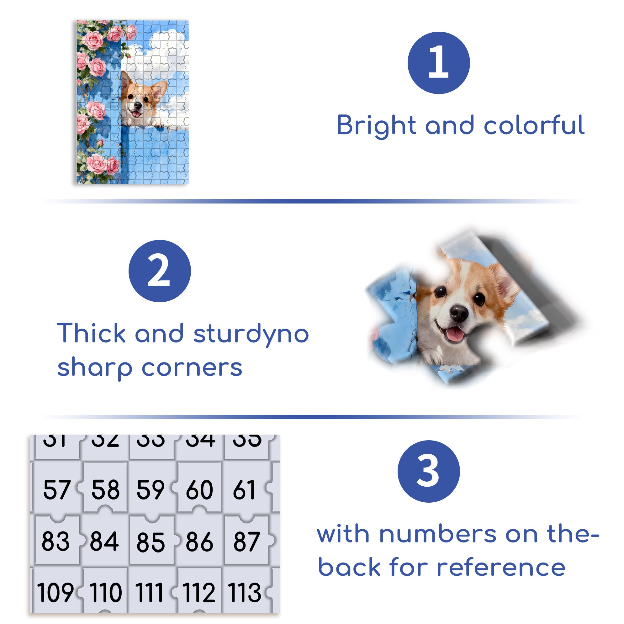 My Corgi 500pcs/1000pcs Jigsaw Puzzle, Scratch-Resistant, Interactive Family Game & Brain-Boosting DIY Decor, Perfect for Halloween, Christmas & New Year Gifts, Family Puzzle Game