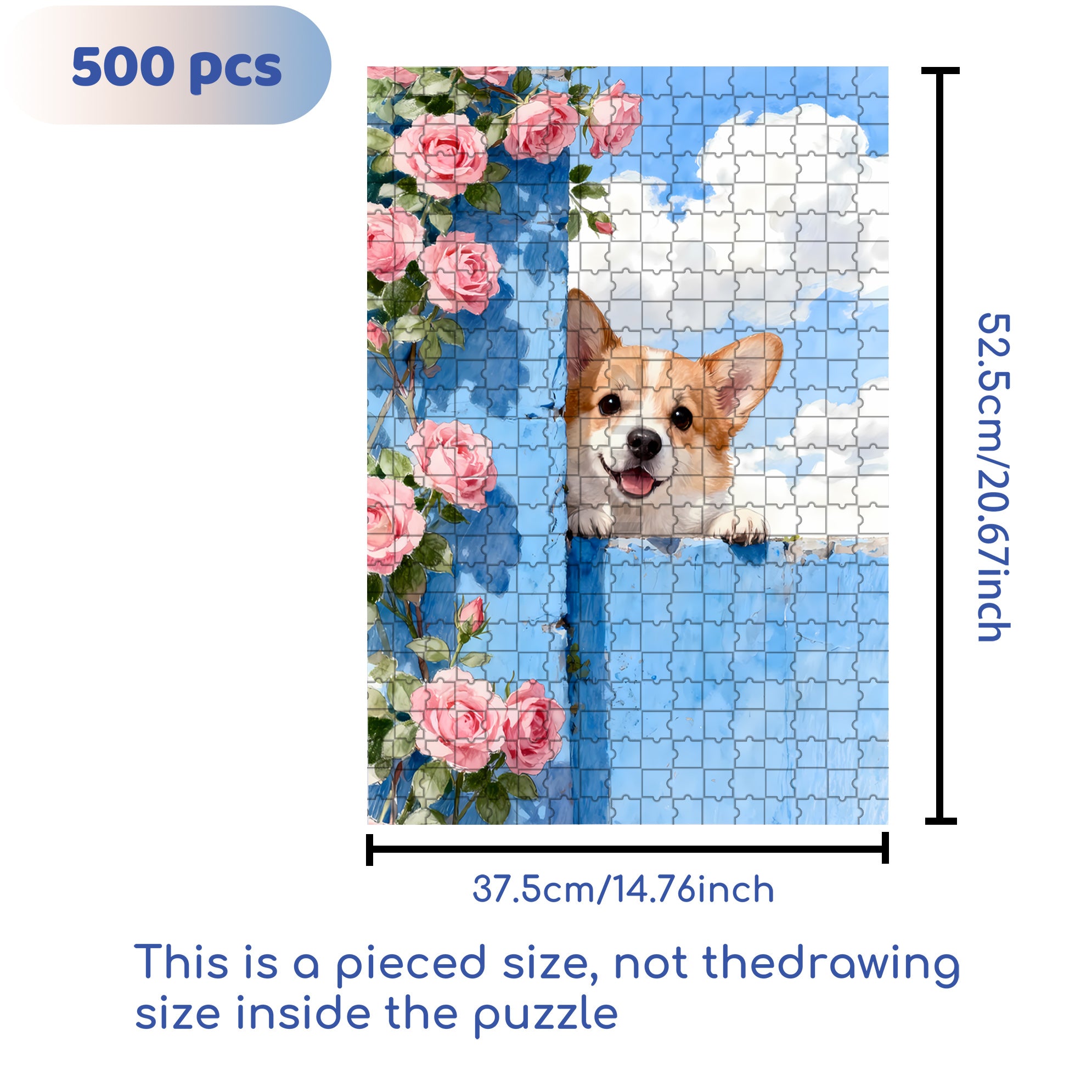 My Corgi 500pcs/1000pcs Jigsaw Puzzle, Scratch-Resistant, Interactive Family Game & Brain-Boosting DIY Decor, Perfect for Halloween, Christmas & New Year Gifts, Family Puzzle Game