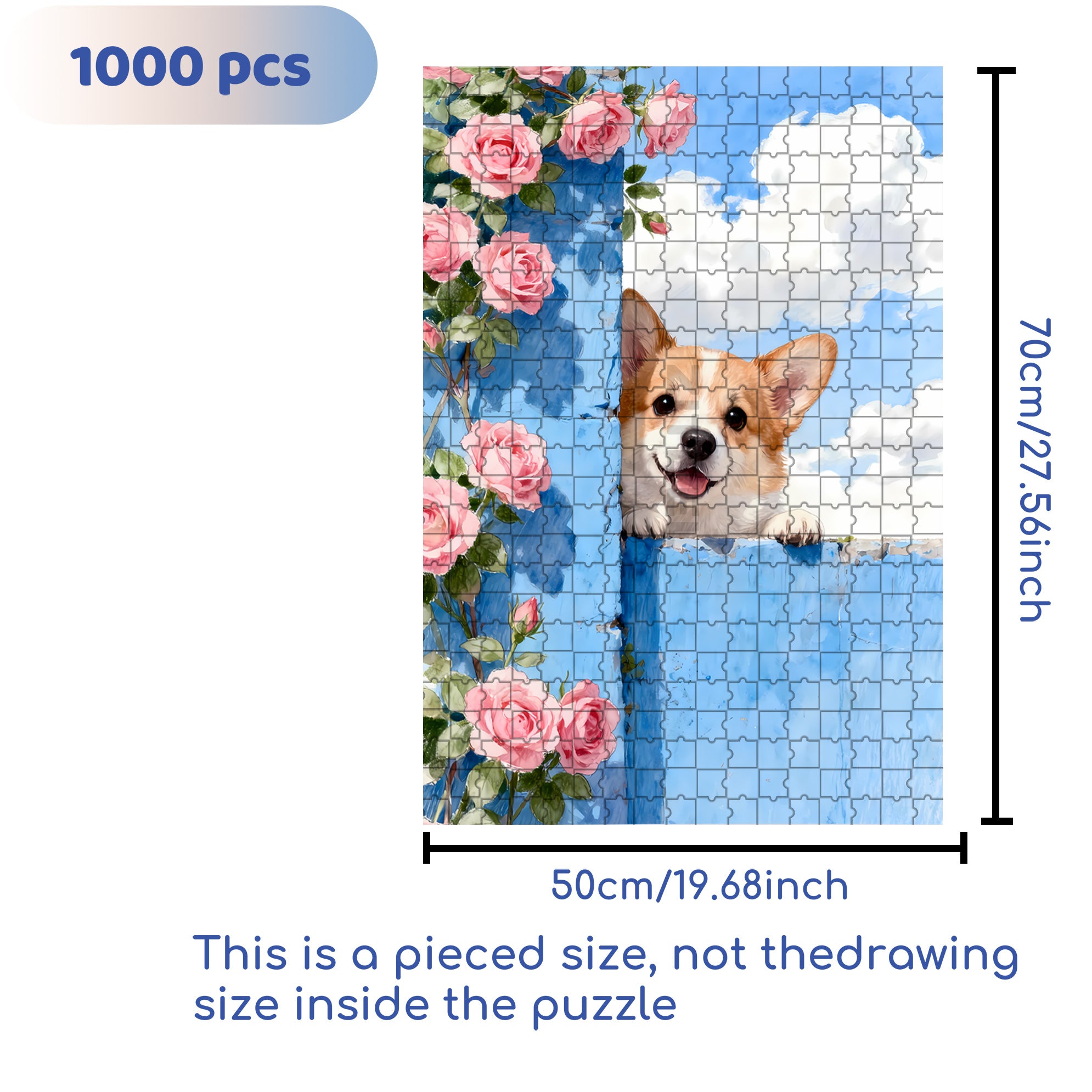 My Corgi 500pcs/1000pcs Jigsaw Puzzle, Scratch-Resistant, Interactive Family Game & Brain-Boosting DIY Decor, Perfect for Halloween, Christmas & New Year Gifts, Family Puzzle Game