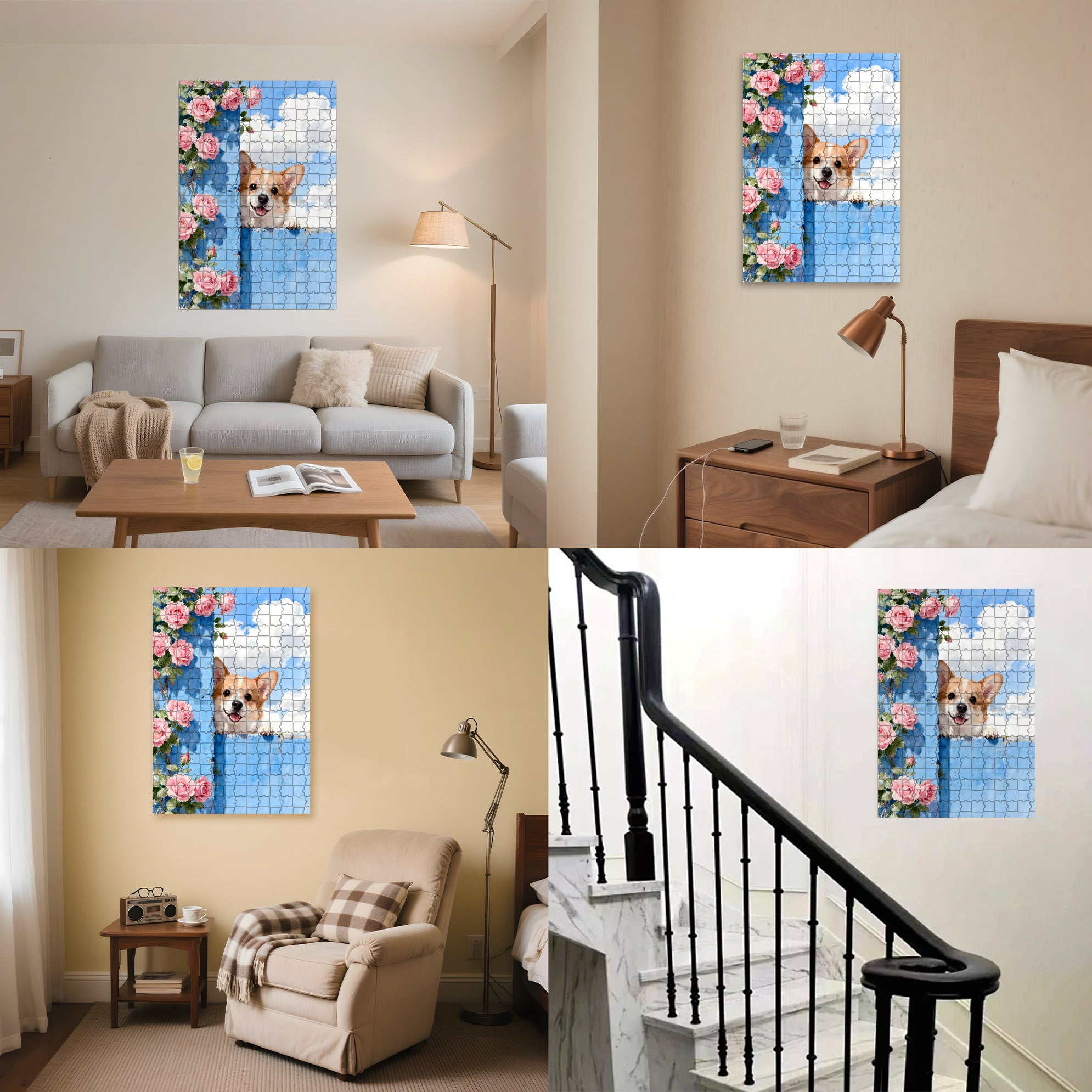 My Corgi 500pcs/1000pcs Jigsaw Puzzle, Scratch-Resistant, Interactive Family Game & Brain-Boosting DIY Decor, Perfect for Halloween, Christmas & New Year Gifts, Family Puzzle Game