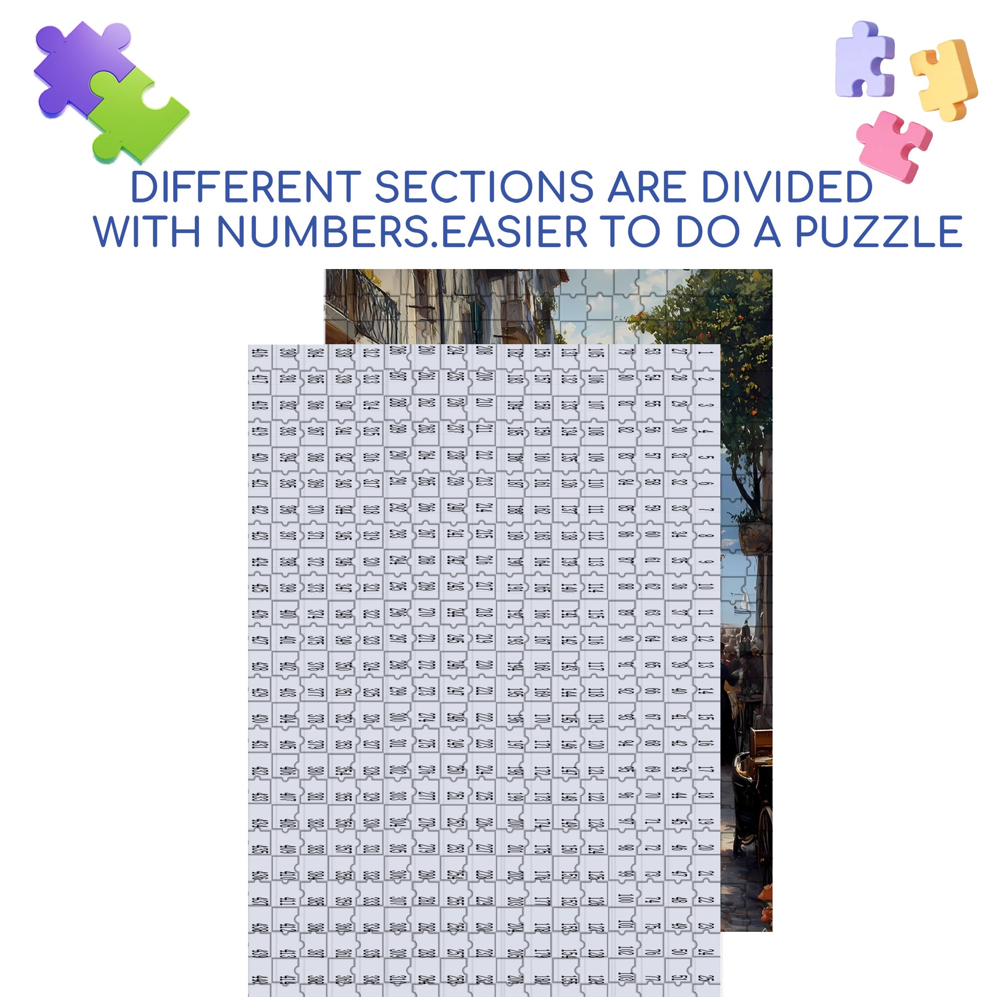 Old Market 500pcs/1000pcs Jigsaw Puzzle, Scratch-Resistant, Interactive Family Game & Brain-Boosting DIY Decor, Perfect for Halloween, Christmas & New Year Gifts, Family Puzzle Game