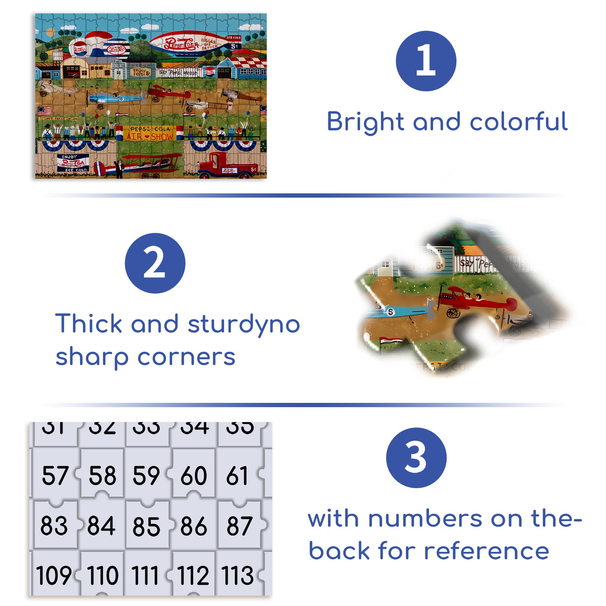 Pepsi Cola 500pcs/1000pcs Jigsaw Puzzle, Scratch-Resistant, Interactive Family Game & Brain-Boosting DIY Decor, Perfect for Halloween, Christmas & New Year Gifts, Family Puzzle Game