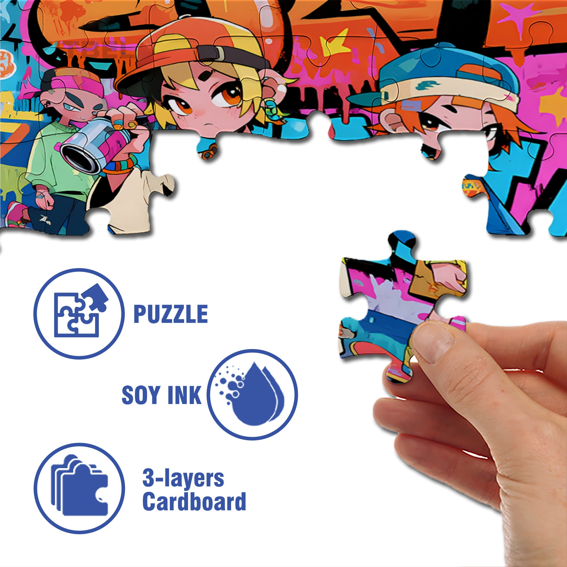 Rapper 500pcs/1000pcs Jigsaw Puzzle, Scratch-Resistant, Interactive Family Game & Brain-Boosting DIY Decor, Perfect for Halloween, Christmas & New Year Gifts, Family Puzzle Game