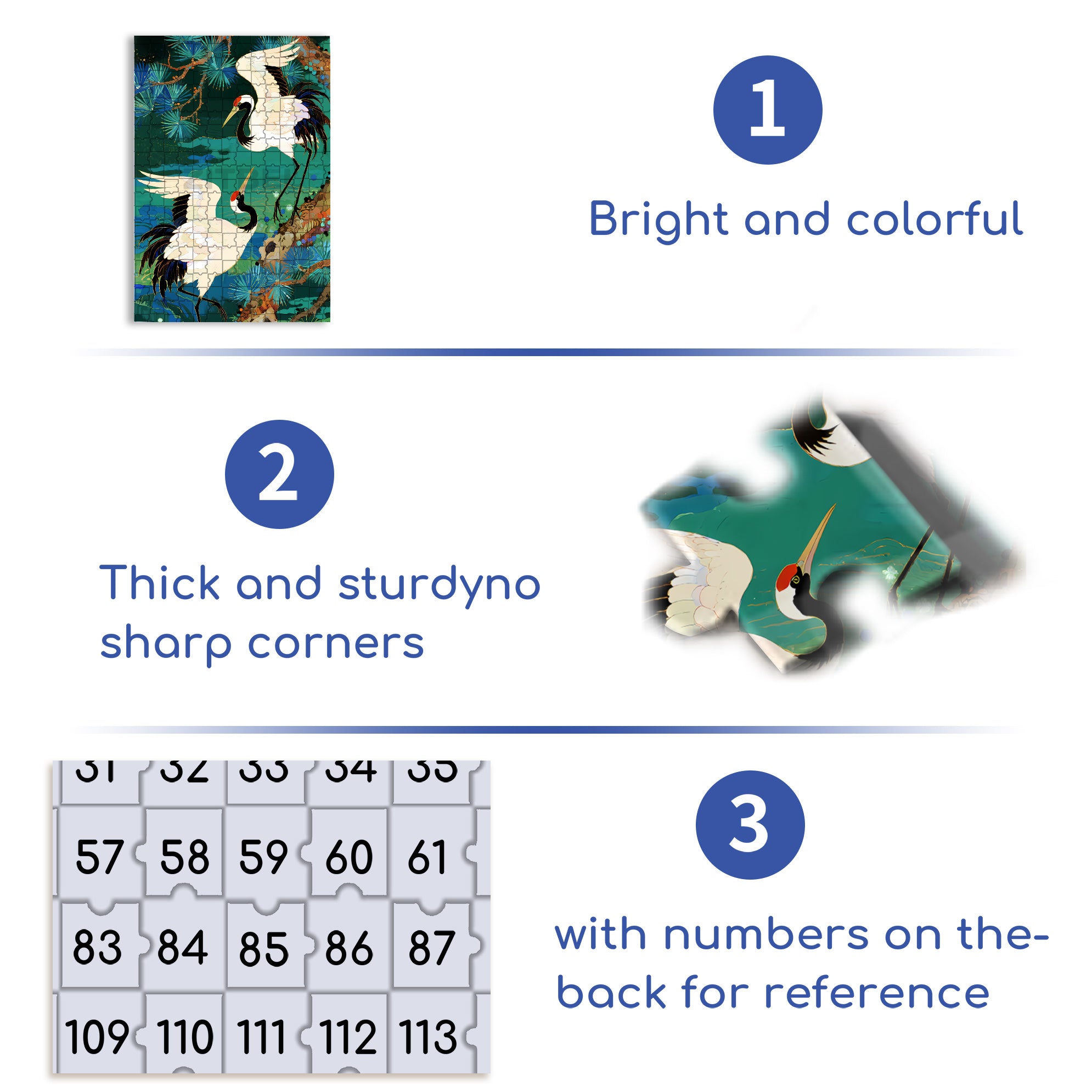 Red-crowned Crane 500pcs/1000pcs Jigsaw Puzzle, Scratch-Resistant, Interactive Family Game & Brain-Boosting DIY Decor, Perfect for Halloween, Christmas & New Year Gifts, Family Puzzle Game
