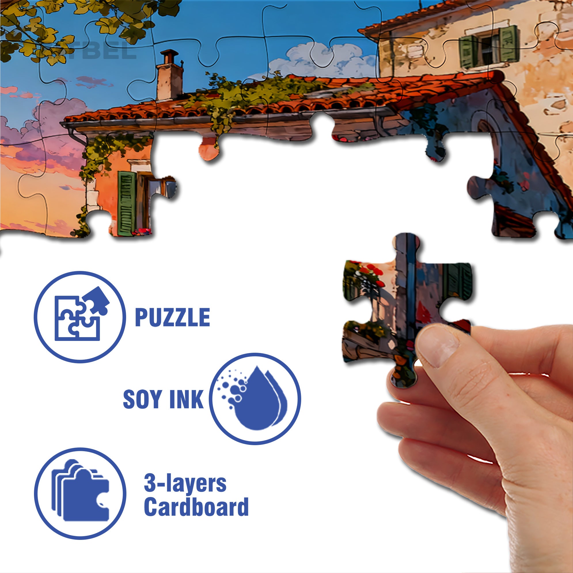 Resort 500pcs/1000pcs Jigsaw Puzzle, Scratch-Resistant, Interactive Family Game & Brain-Boosting DIY Decor, Perfect for Halloween, Christmas & New Year Gifts, Family Puzzle Game