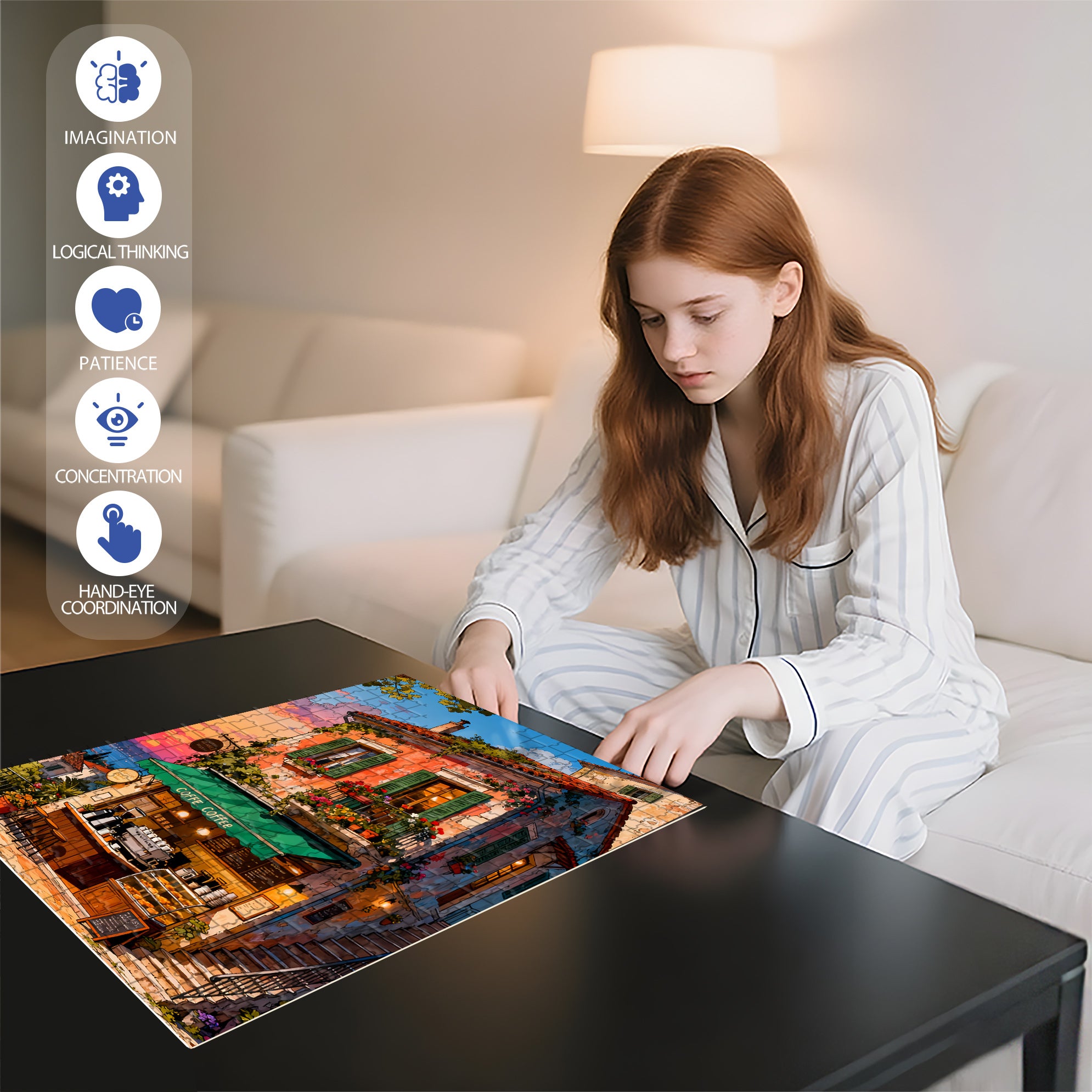 Resort 500pcs/1000pcs Jigsaw Puzzle, Scratch-Resistant, Interactive Family Game & Brain-Boosting DIY Decor, Perfect for Halloween, Christmas & New Year Gifts, Family Puzzle Game