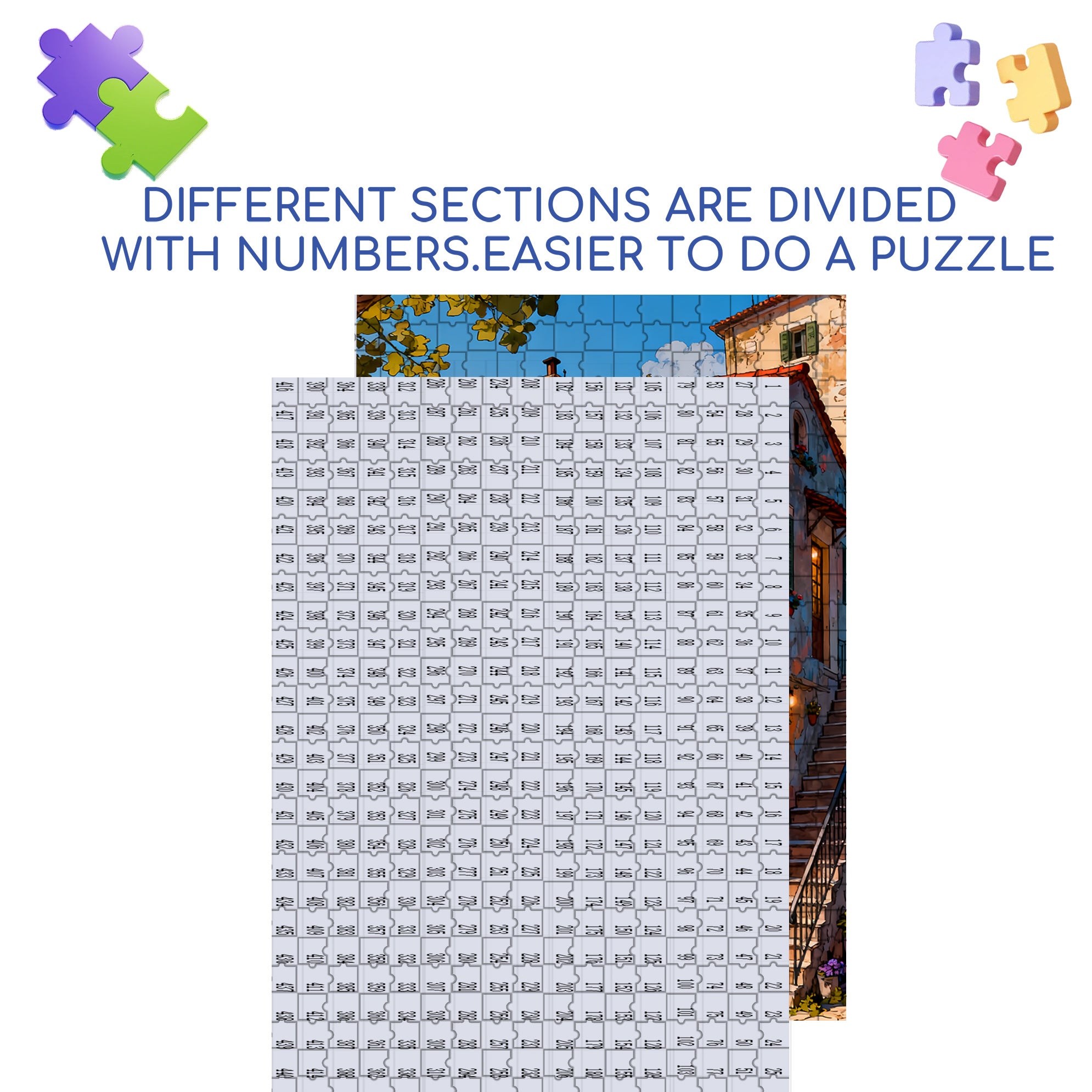 Resort 500pcs/1000pcs Jigsaw Puzzle, Scratch-Resistant, Interactive Family Game & Brain-Boosting DIY Decor, Perfect for Halloween, Christmas & New Year Gifts, Family Puzzle Game