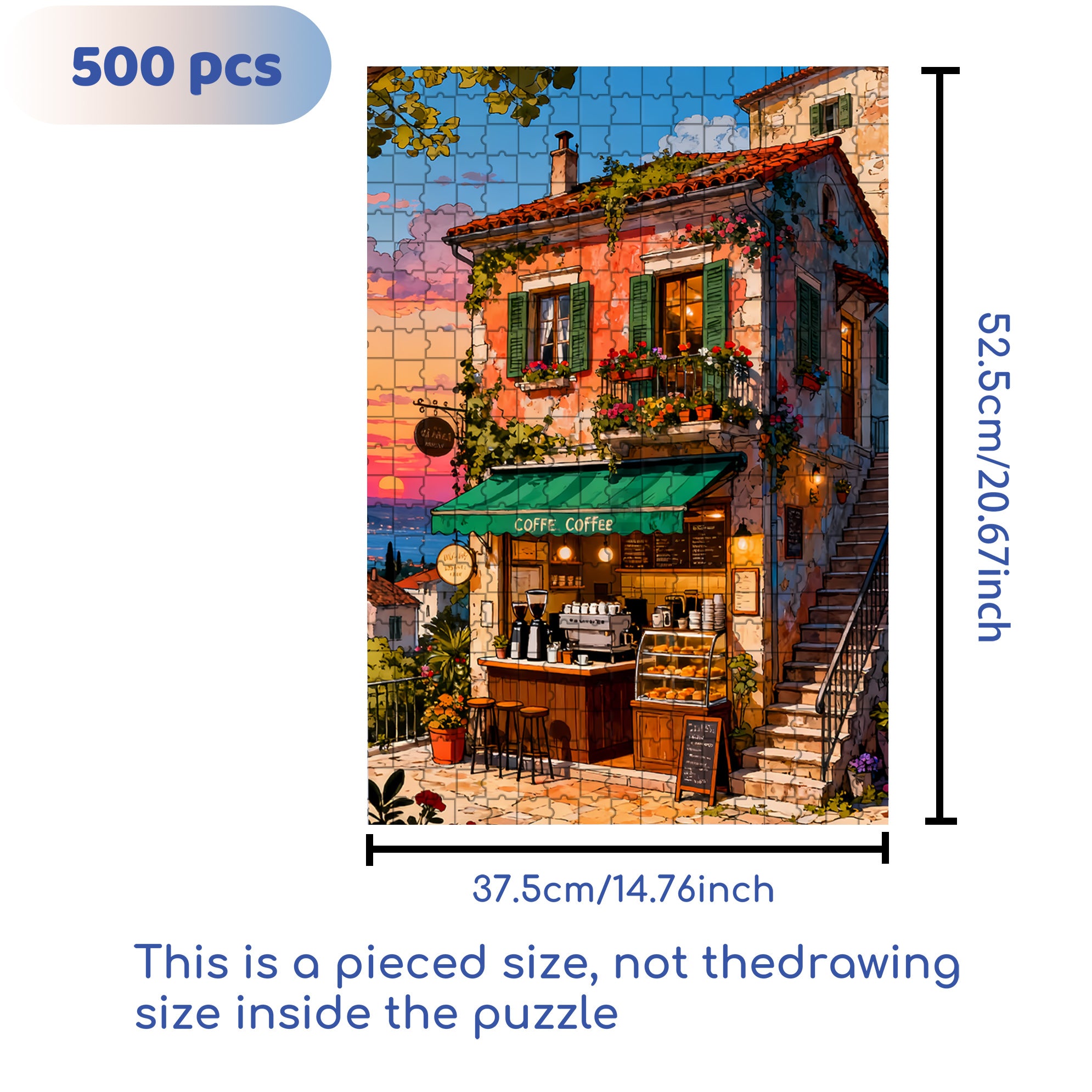 Resort 500pcs/1000pcs Jigsaw Puzzle, Scratch-Resistant, Interactive Family Game & Brain-Boosting DIY Decor, Perfect for Halloween, Christmas & New Year Gifts, Family Puzzle Game