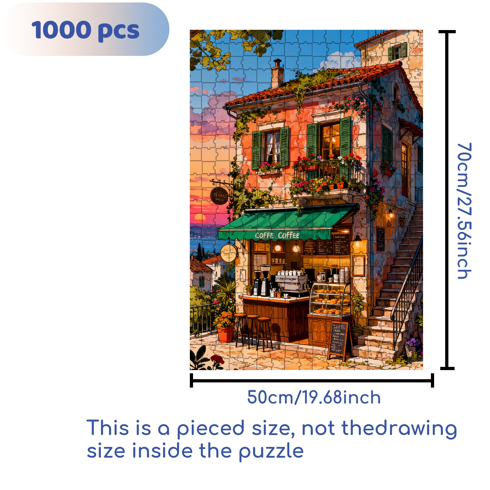 Resort 500pcs/1000pcs Jigsaw Puzzle, Scratch-Resistant, Interactive Family Game & Brain-Boosting DIY Decor, Perfect for Halloween, Christmas & New Year Gifts, Family Puzzle Game