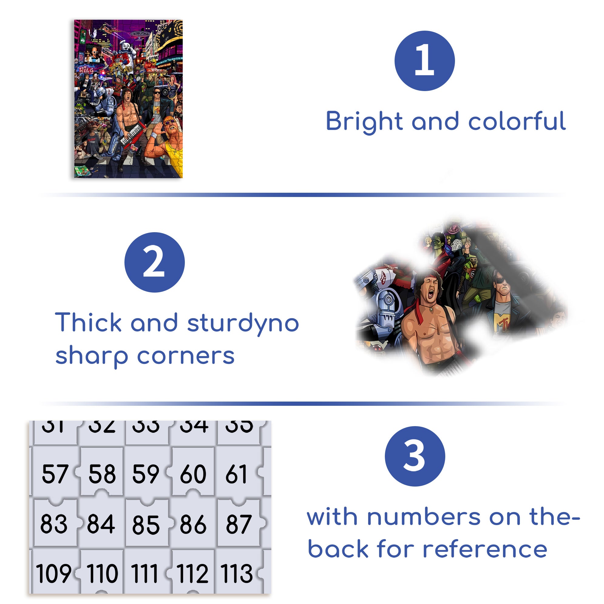 Rock 500pcs/1000pcs Jigsaw Puzzle, Scratch-Resistant, Interactive Family Game & Brain-Boosting DIY Decor, Perfect for Halloween, Christmas & New Year Gifts, Family Puzzle Game