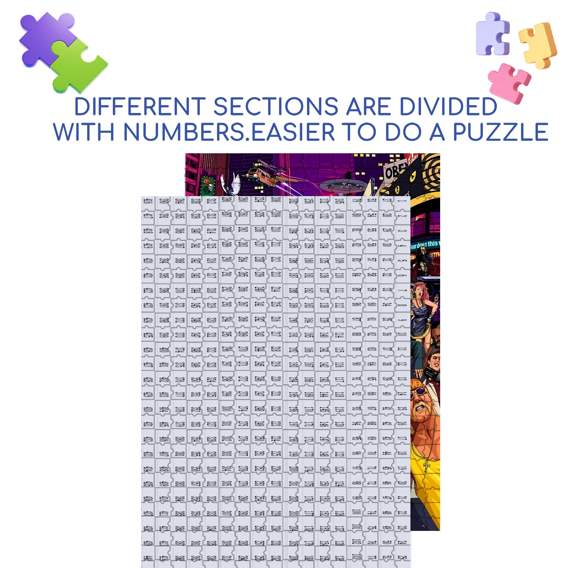Rock 500pcs/1000pcs Jigsaw Puzzle, Scratch-Resistant, Interactive Family Game & Brain-Boosting DIY Decor, Perfect for Halloween, Christmas & New Year Gifts, Family Puzzle Game