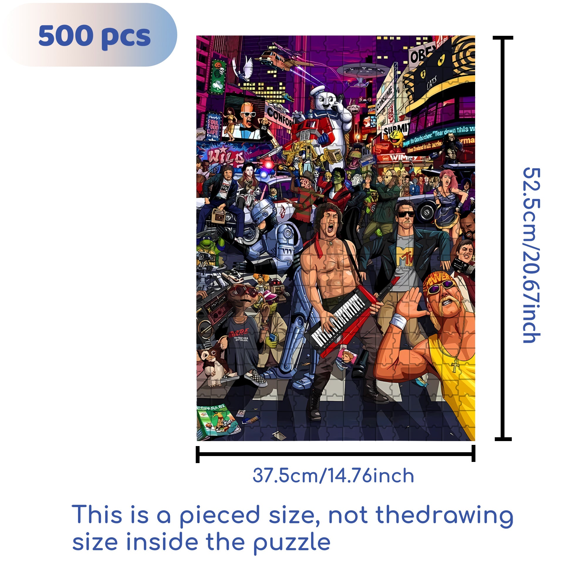 Rock 500pcs/1000pcs Jigsaw Puzzle, Scratch-Resistant, Interactive Family Game & Brain-Boosting DIY Decor, Perfect for Halloween, Christmas & New Year Gifts, Family Puzzle Game