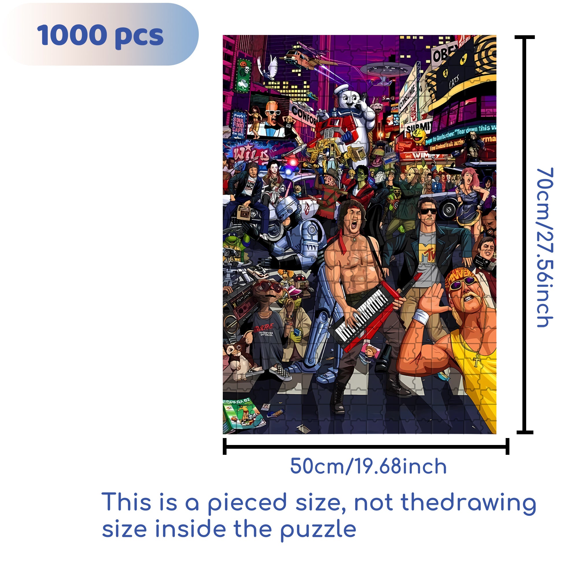 Rock 500pcs/1000pcs Jigsaw Puzzle, Scratch-Resistant, Interactive Family Game & Brain-Boosting DIY Decor, Perfect for Halloween, Christmas & New Year Gifts, Family Puzzle Game