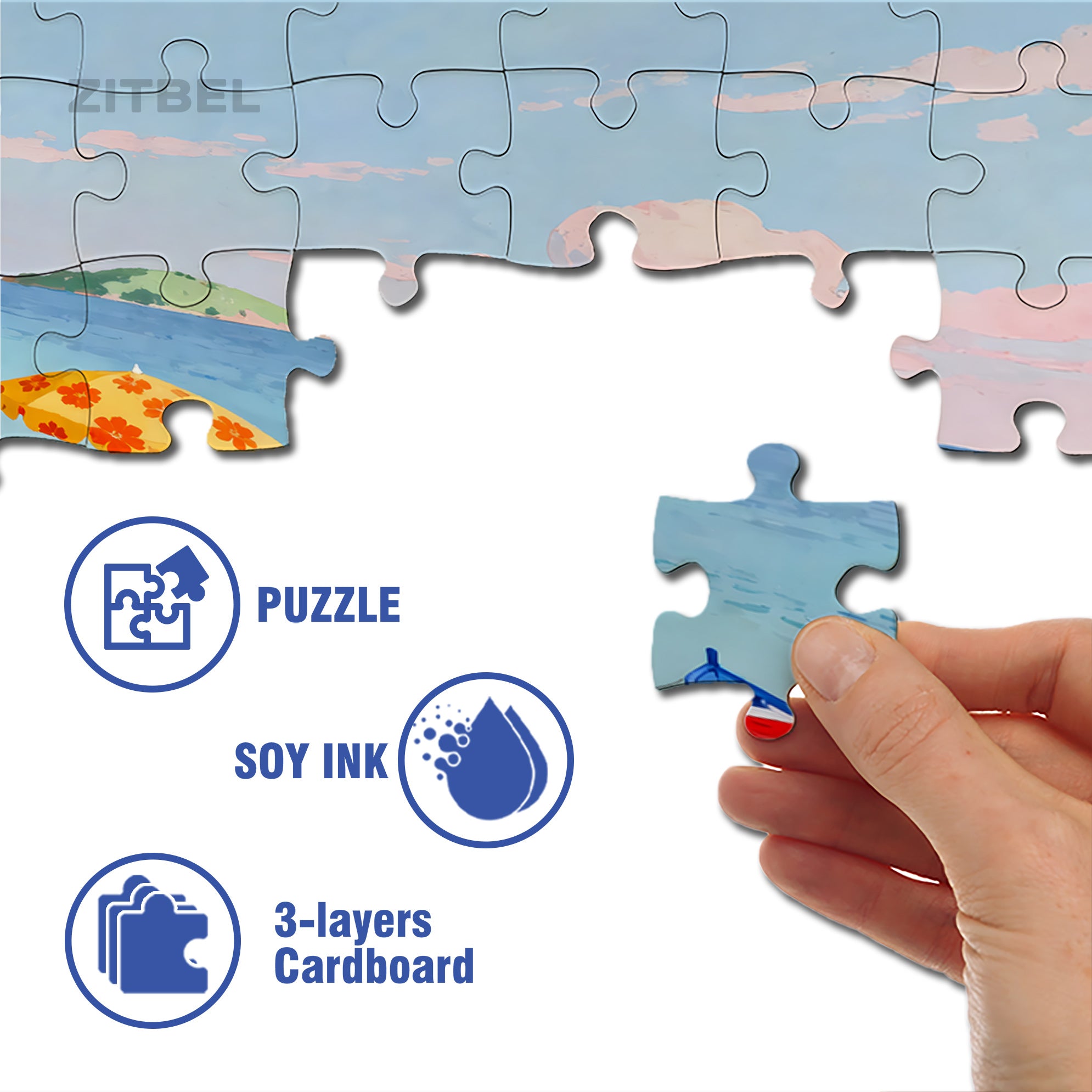 Seaside Pier 500pcs/1000pcs Jigsaw Puzzle, Scratch-Resistant, Interactive Family Game & Brain-Boosting DIY Decor, Perfect for Halloween, Christmas & New Year Gifts, Family Puzzle Game