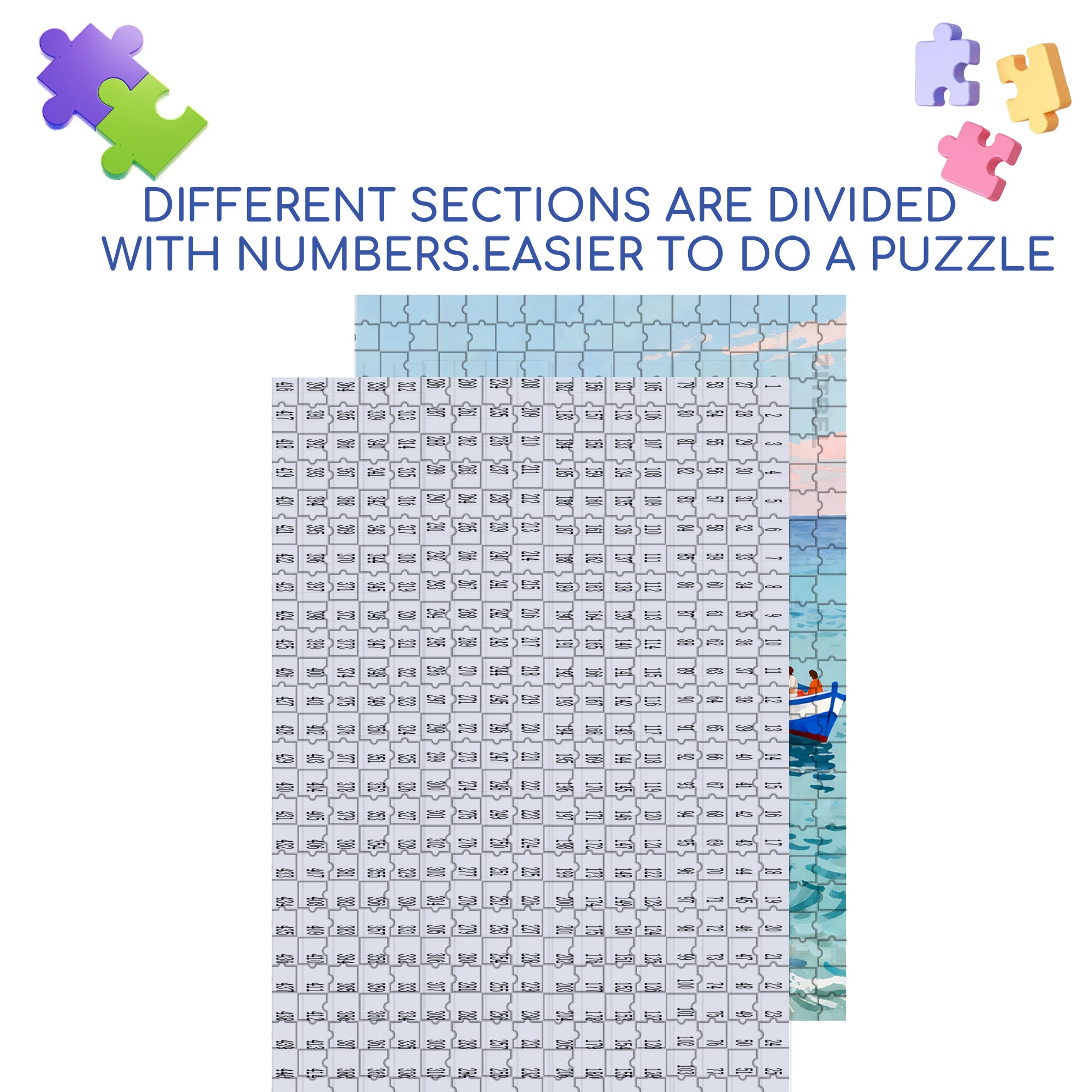 Seaside Pier 500pcs/1000pcs Jigsaw Puzzle, Scratch-Resistant, Interactive Family Game & Brain-Boosting DIY Decor, Perfect for Halloween, Christmas & New Year Gifts, Family Puzzle Game