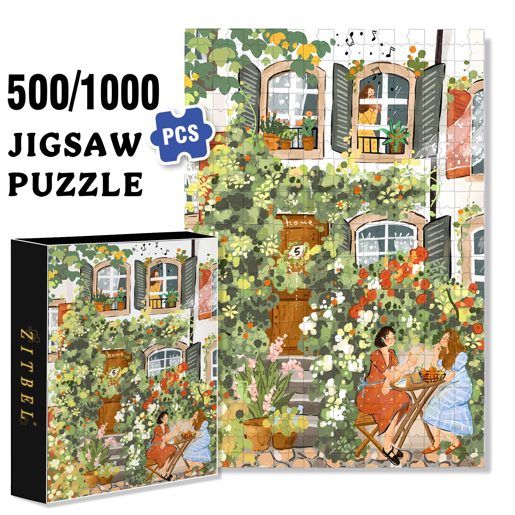 Sisters 500pcs/1000pcs Jigsaw Puzzle, Scratch-Resistant, Interactive Family Game & Brain-Boosting DIY Decor, Perfect for Halloween, Christmas & New Year Gifts, Family Puzzle Game