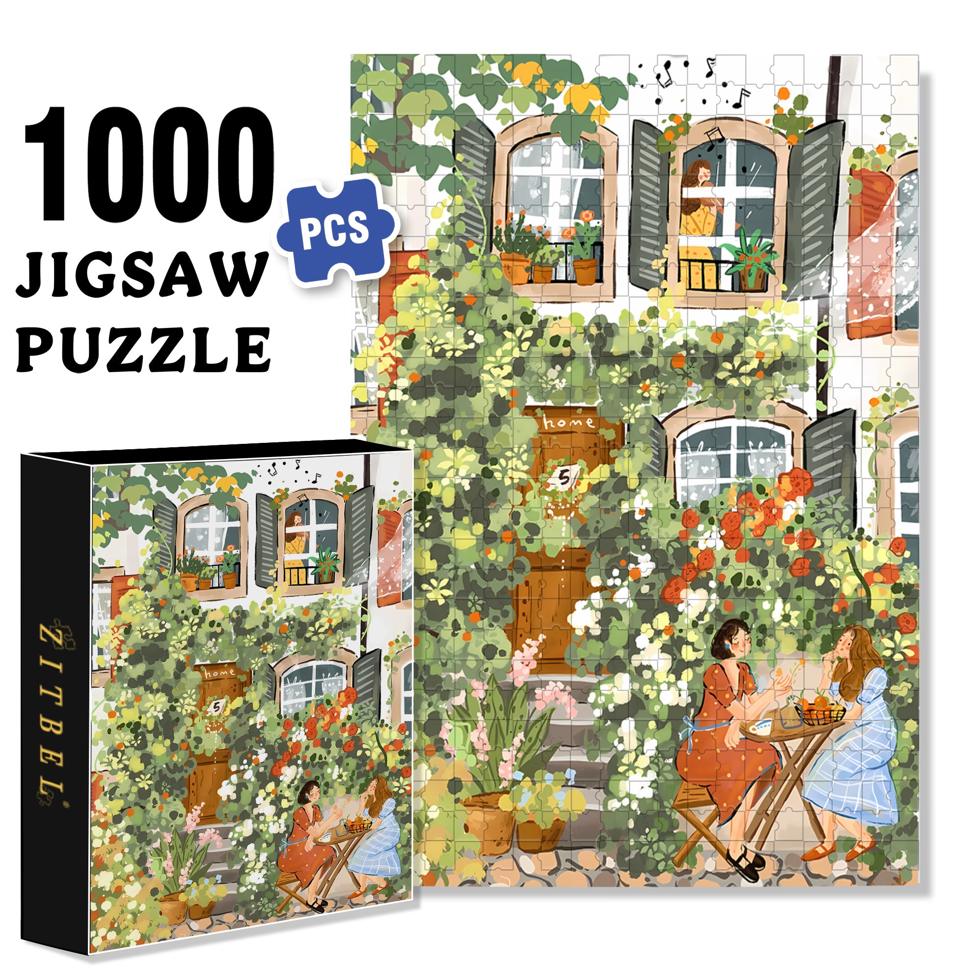 Sisters 500pcs/1000pcs Jigsaw Puzzle, Scratch-Resistant, Interactive Family Game & Brain-Boosting DIY Decor, Perfect for Halloween, Christmas & New Year Gifts, Family Puzzle Game