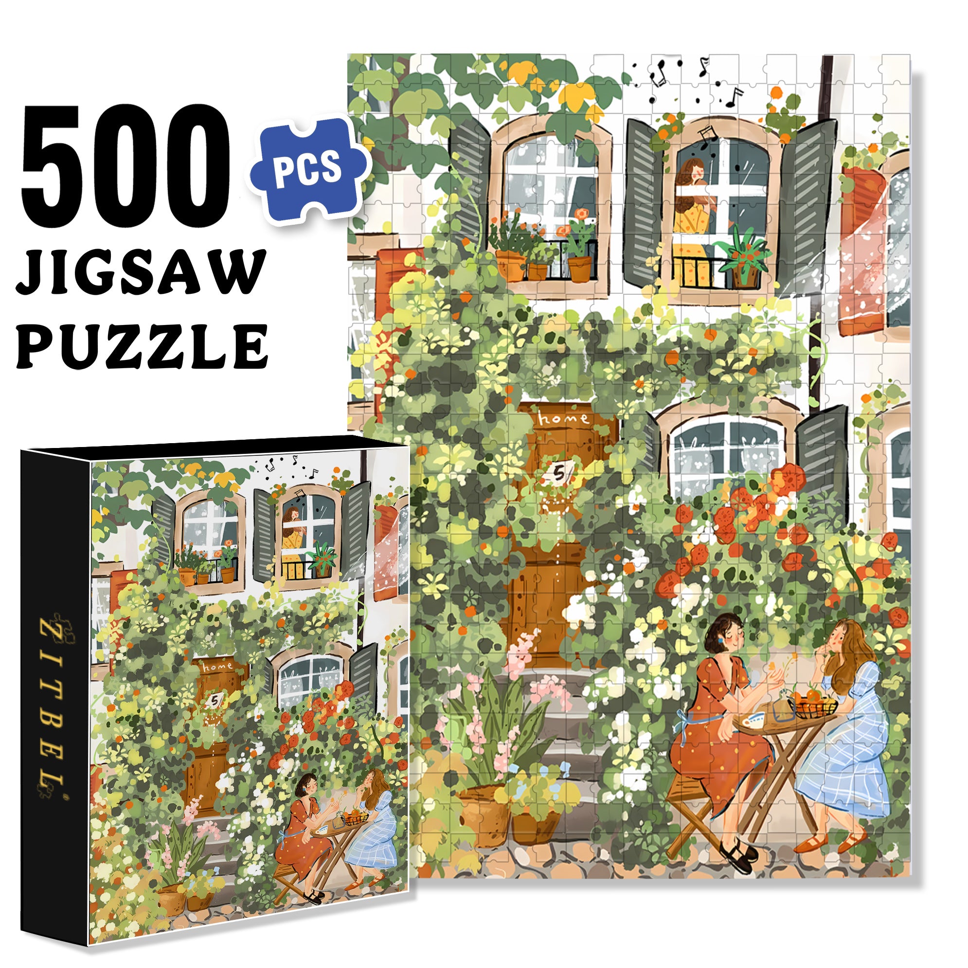 Sisters 500pcs/1000pcs Jigsaw Puzzle, Scratch-Resistant, Interactive Family Game & Brain-Boosting DIY Decor, Perfect for Halloween, Christmas & New Year Gifts, Family Puzzle Game