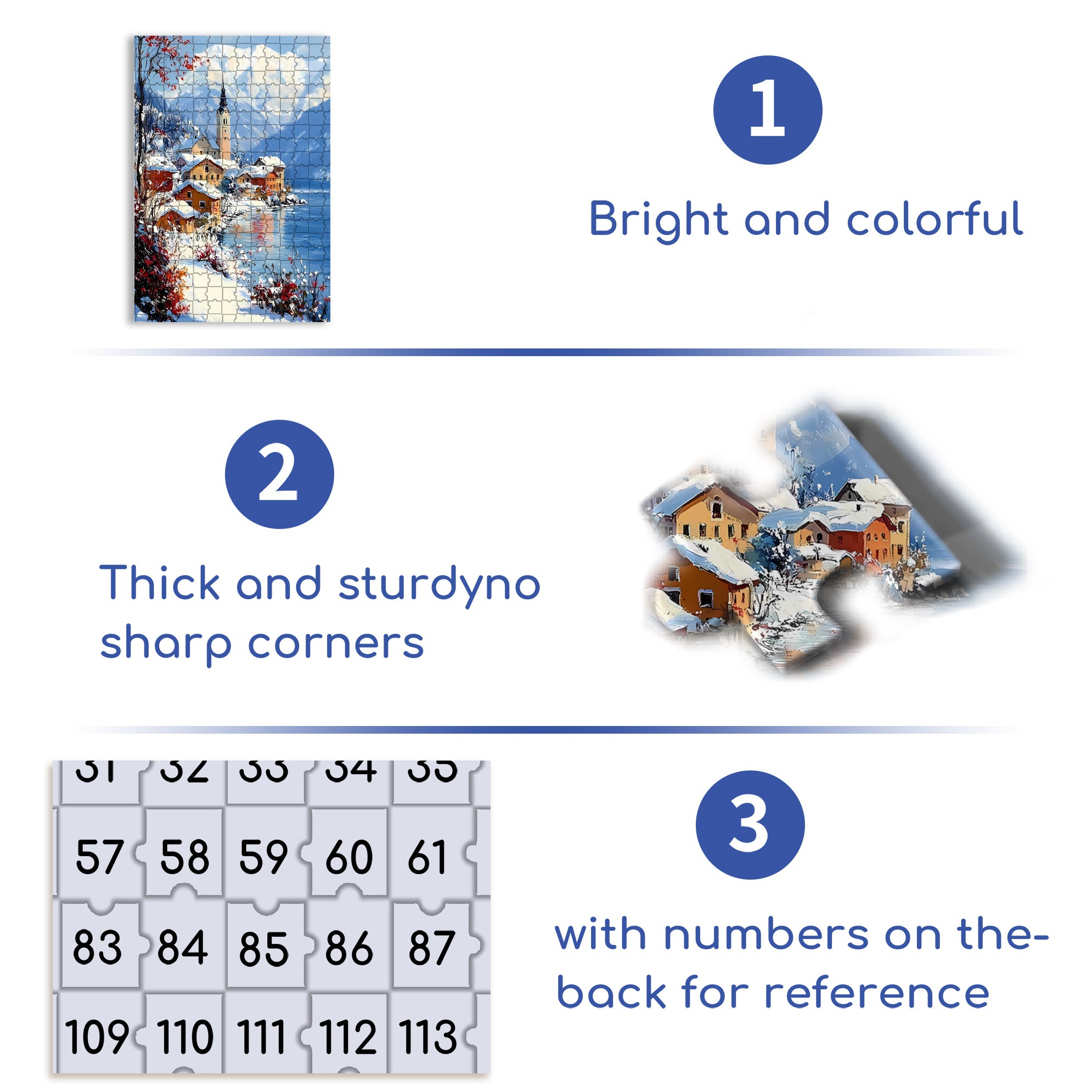 Snowland 500pcs/1000pcs Jigsaw Puzzle, Scratch-Resistant, Interactive Family Game & Brain-Boosting DIY Decor, Perfect for Halloween, Christmas & New Year Gifts, Family Puzzle Game